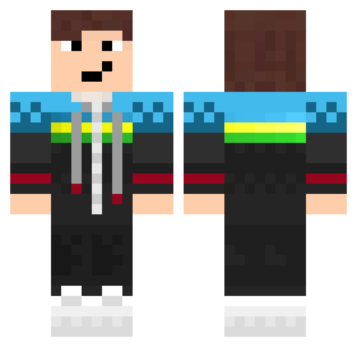 shikaaV2 Minecraft skin, front and back view