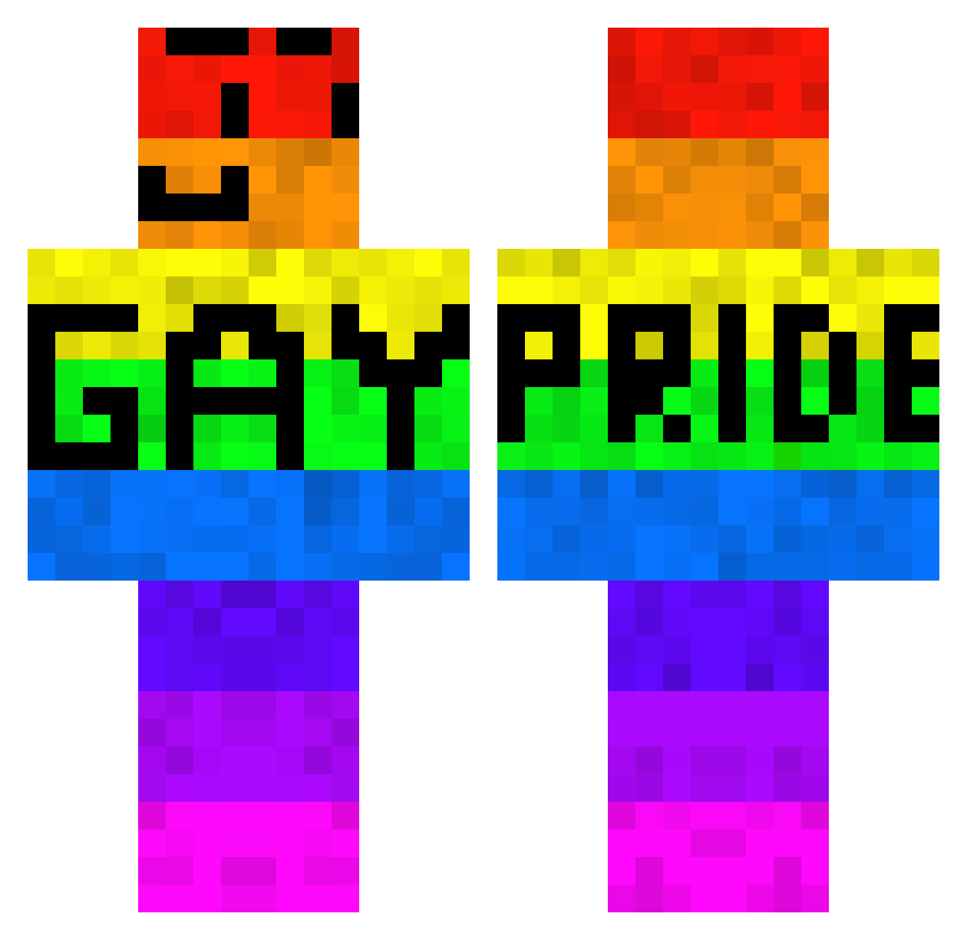 TuffMustard Minecraft skin, front and back view