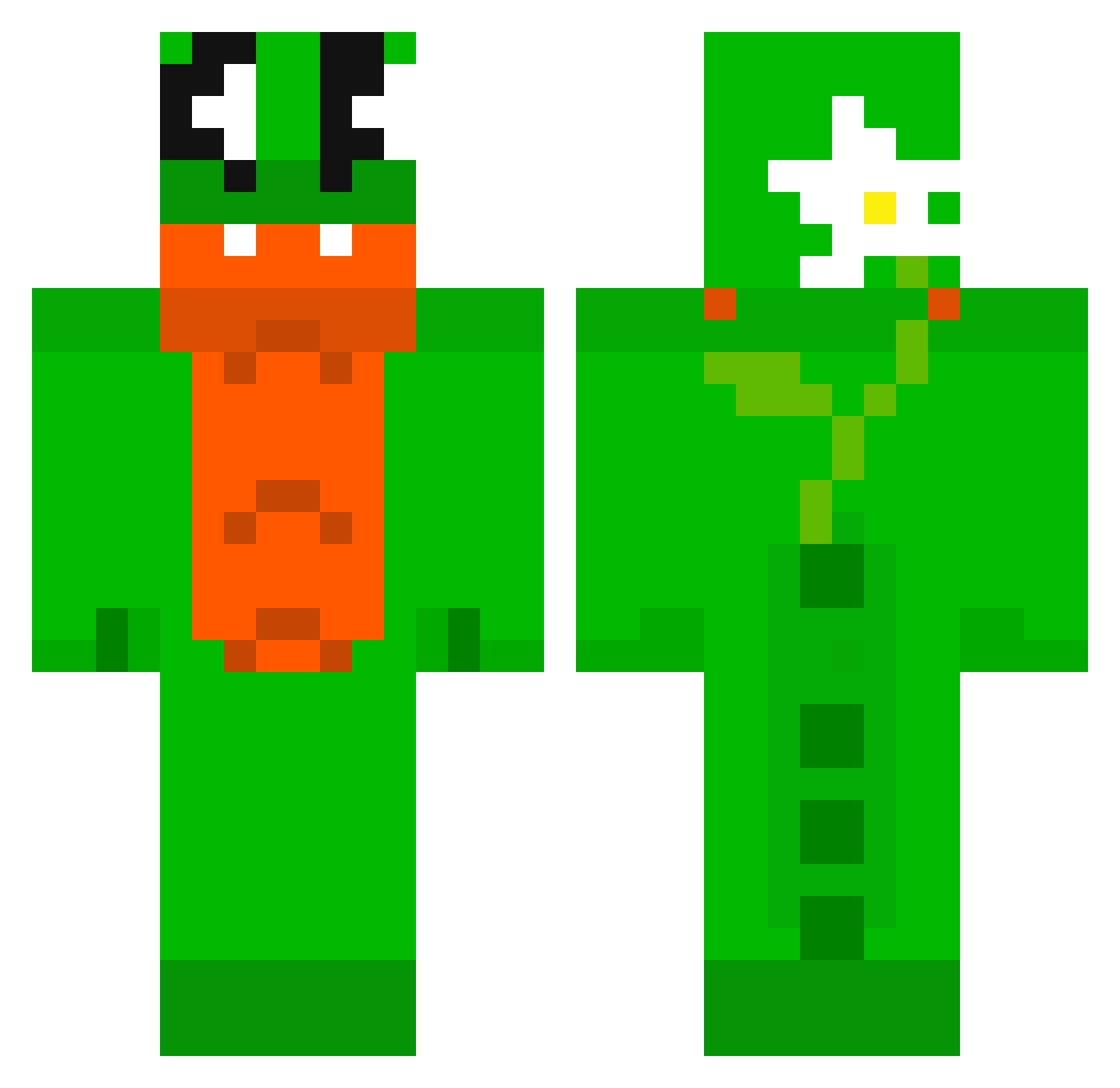 Asimetric_o Minecraft skin, front and back view