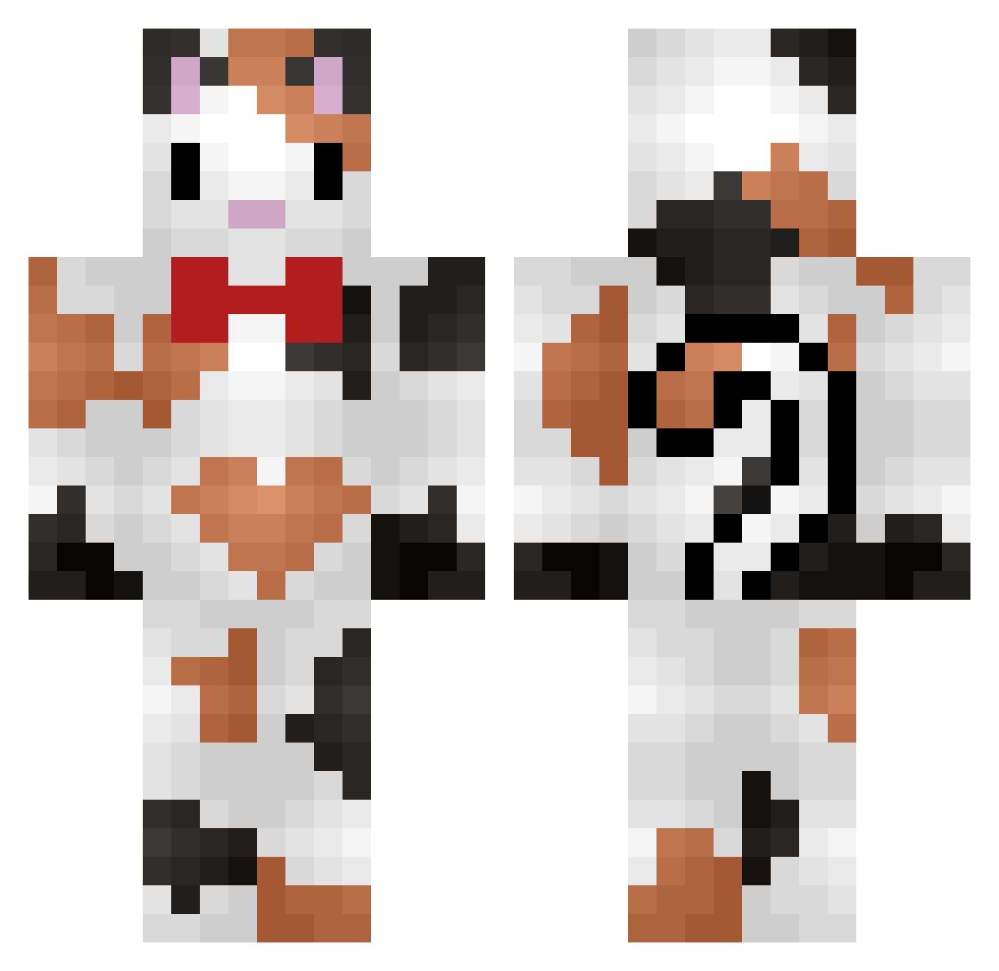 lxrissx Minecraft skin, front and back view