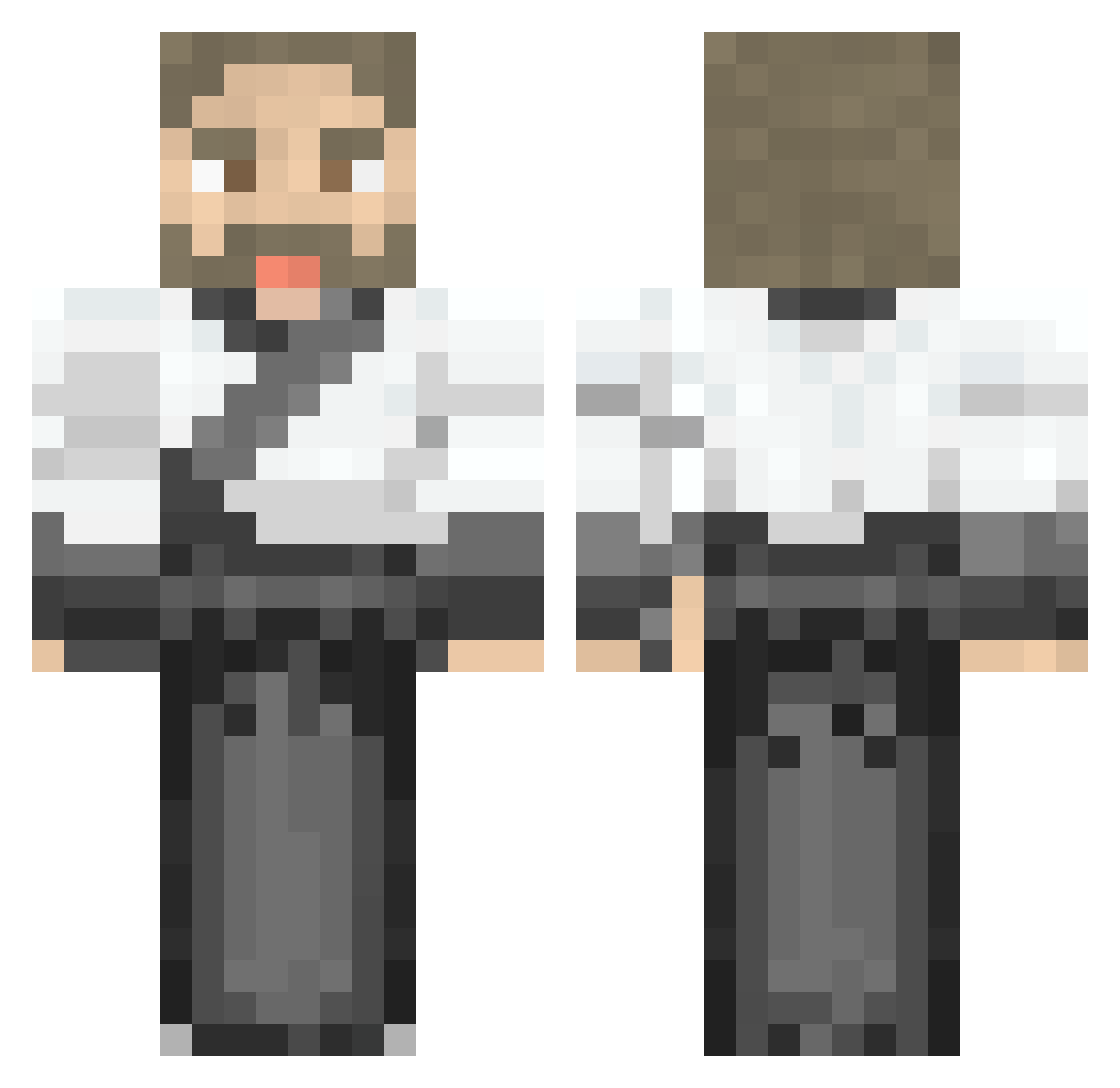 Hnsson Minecraft skin, front and back view