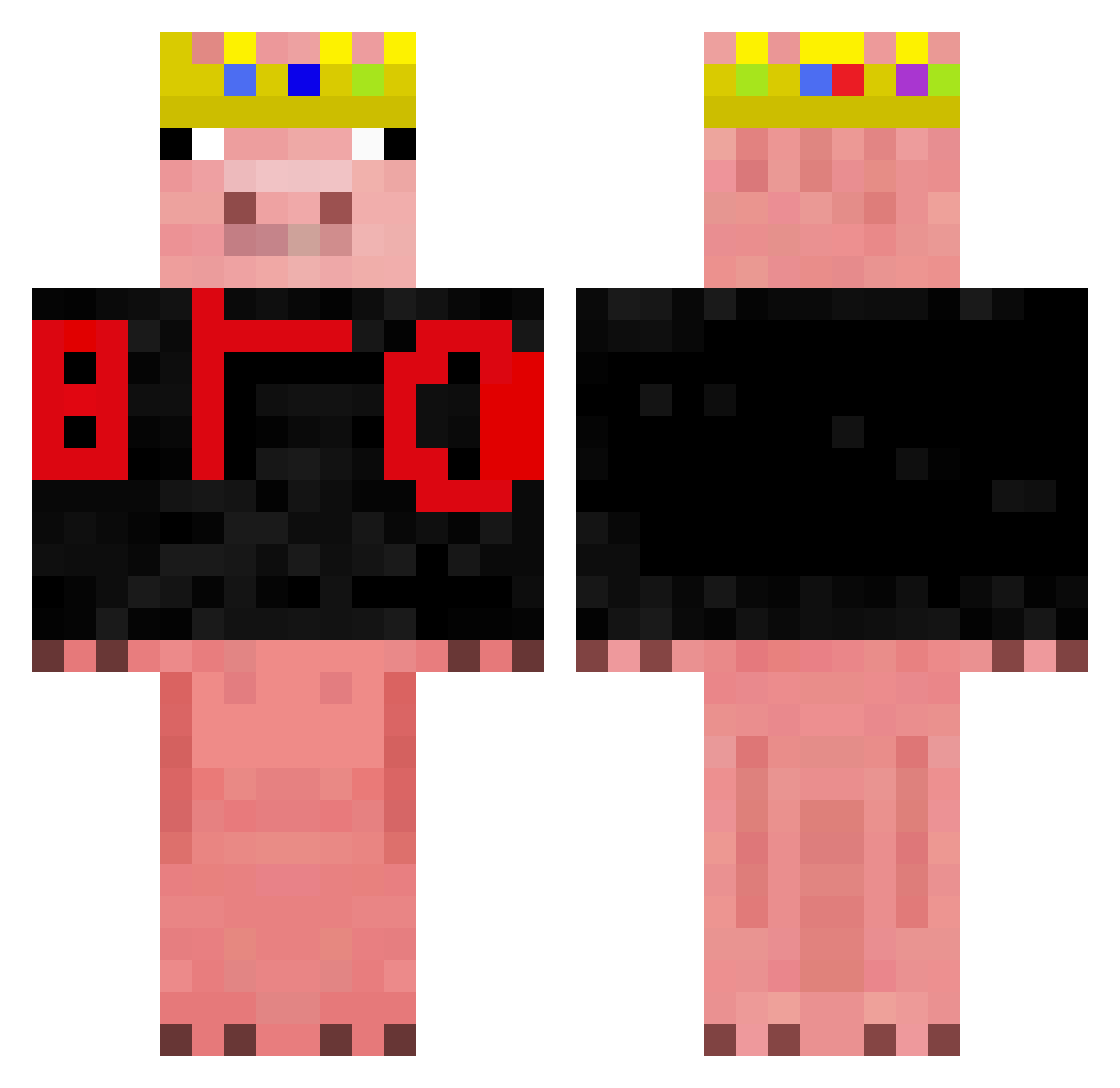 Nosam76377 Minecraft skin, front and back view