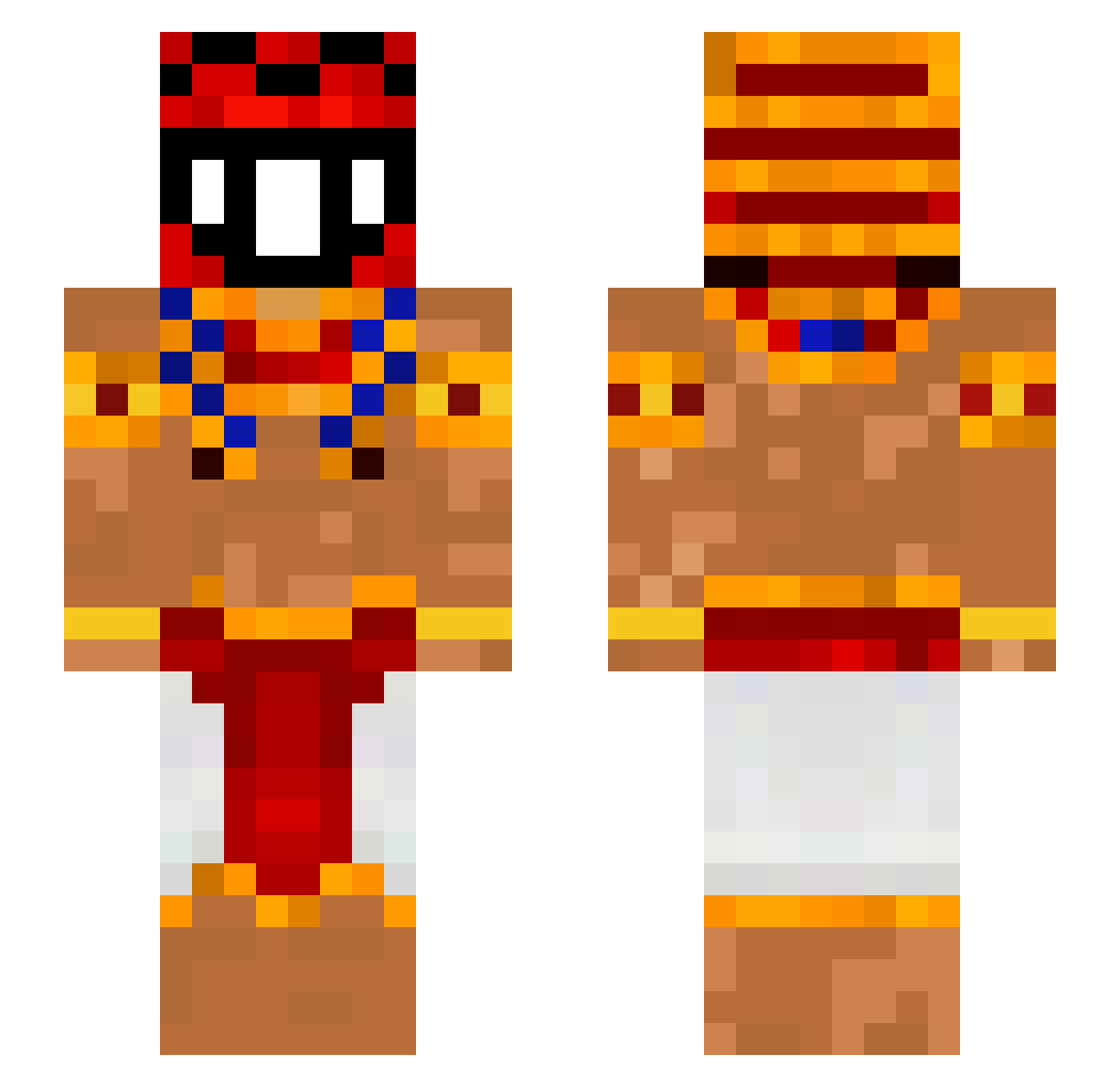 NotGekkee Minecraft skin, front and back view