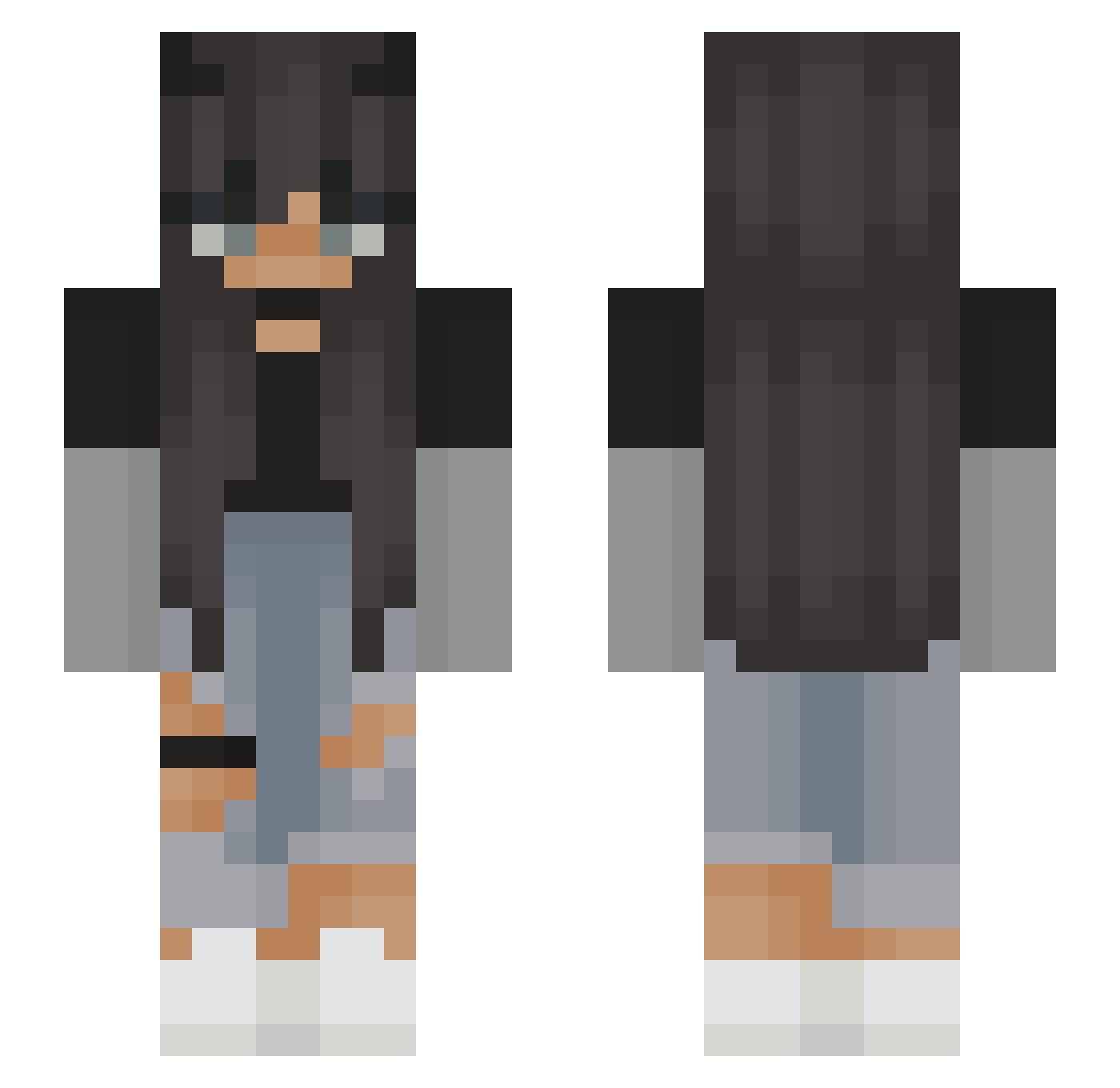 DaddyAve Minecraft skin, front and back view
