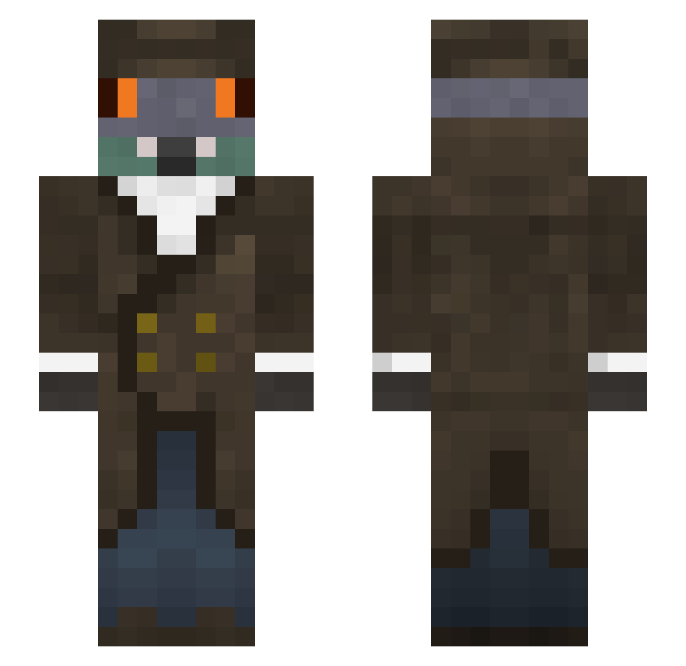 AssgasDon420 Minecraft skin, front and back view