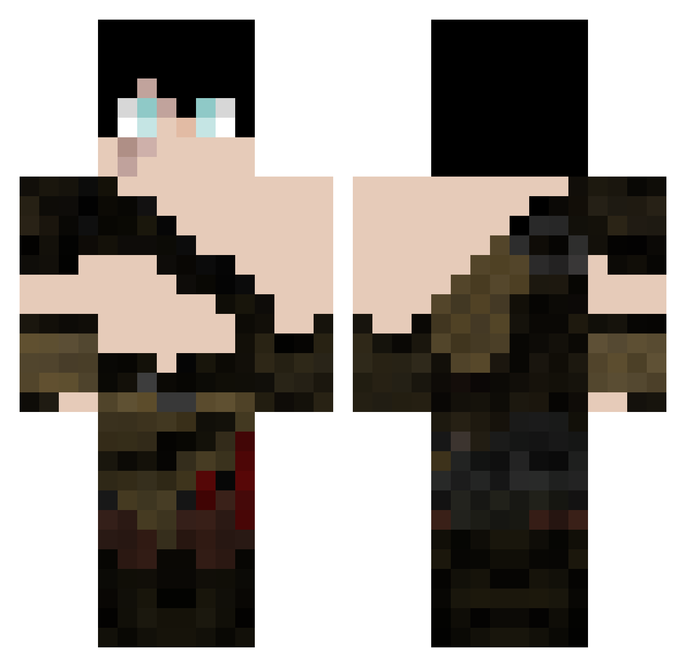 Lizleak Minecraft skin, front and back view