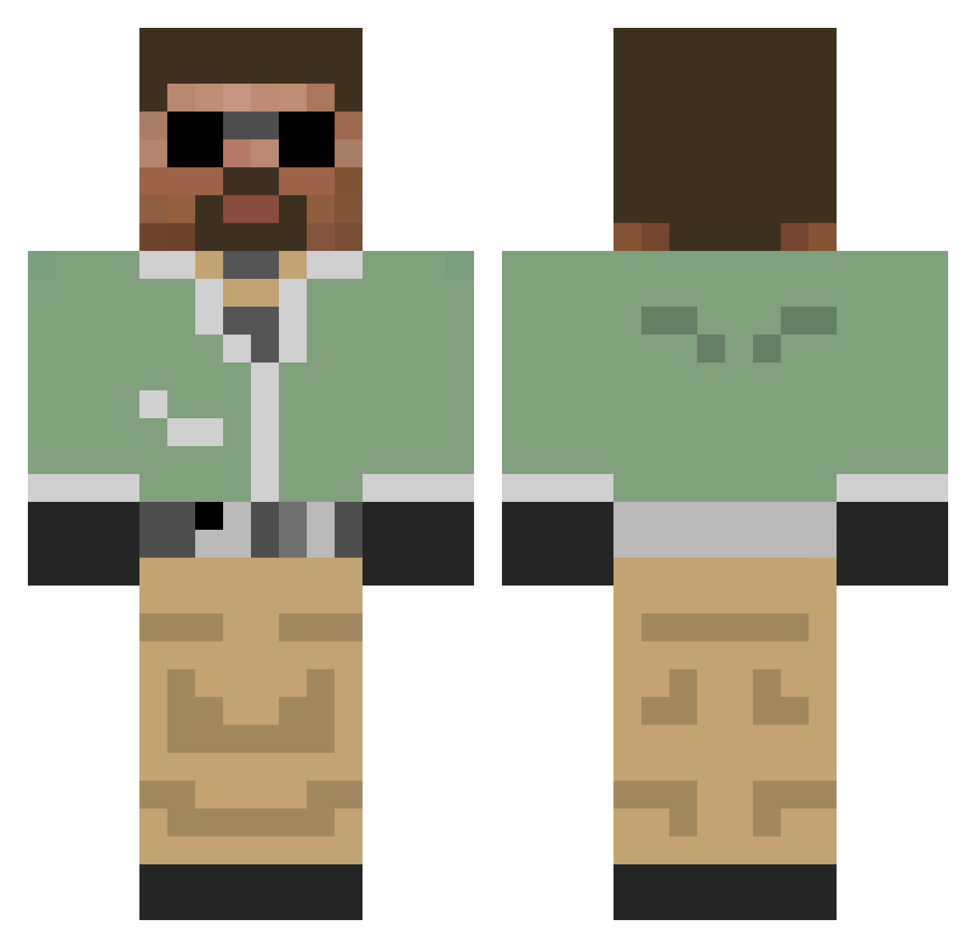 AnDee Minecraft skin, front and back view