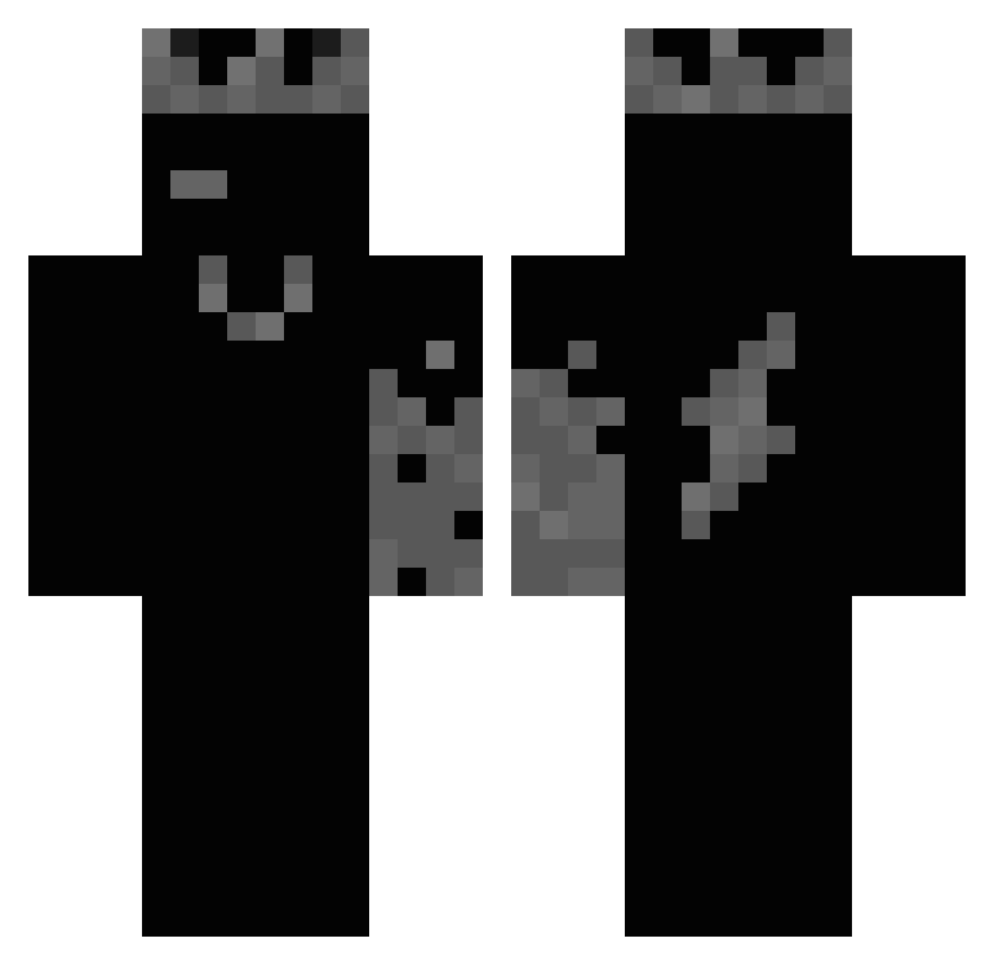 Srvionex Minecraft skin, front and back view