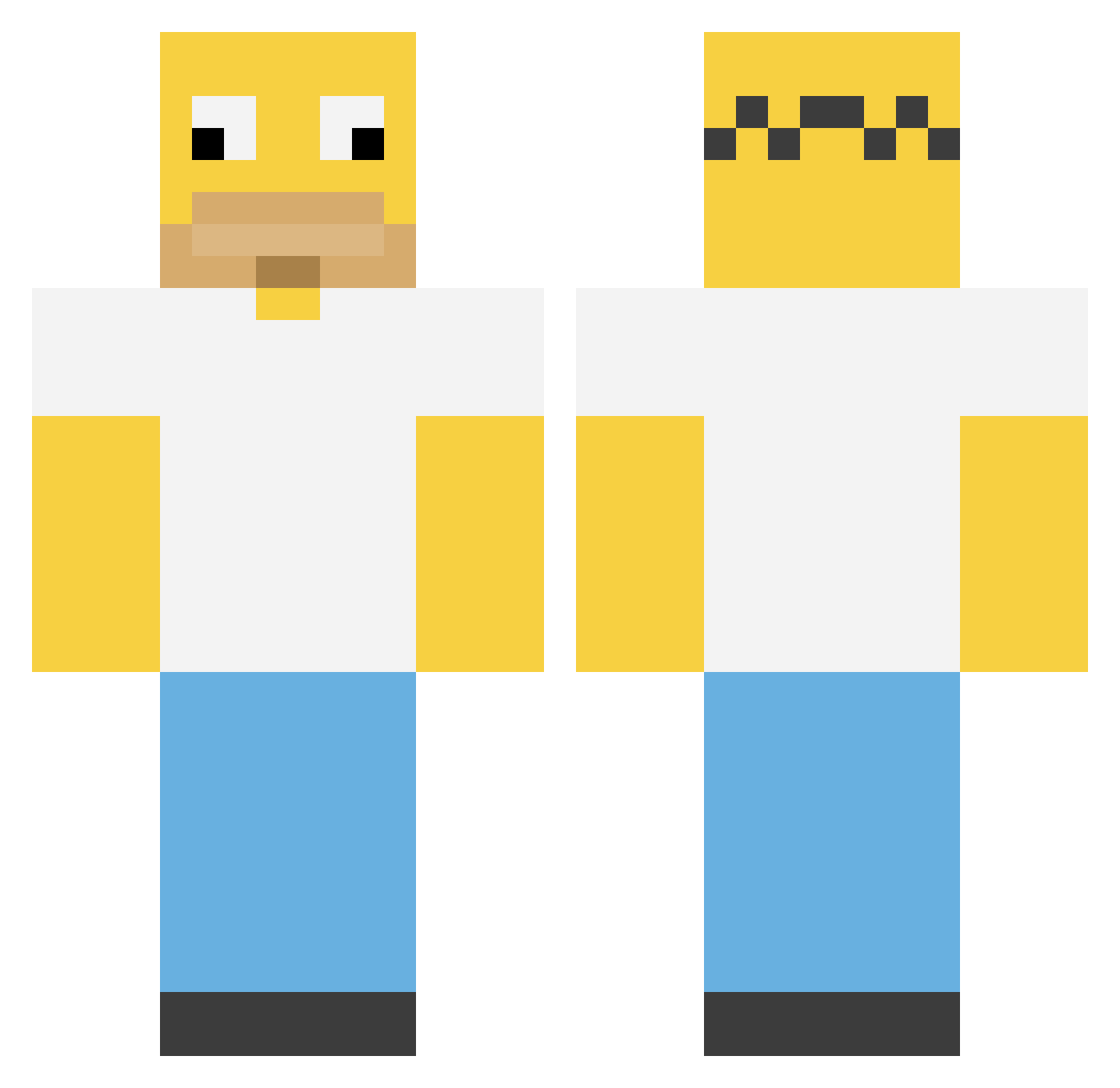 59p Minecraft skin, front and back view