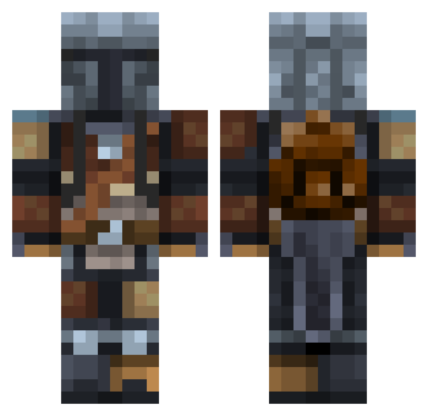 SuiteLifeOfPablo Minecraft skin, front and back view