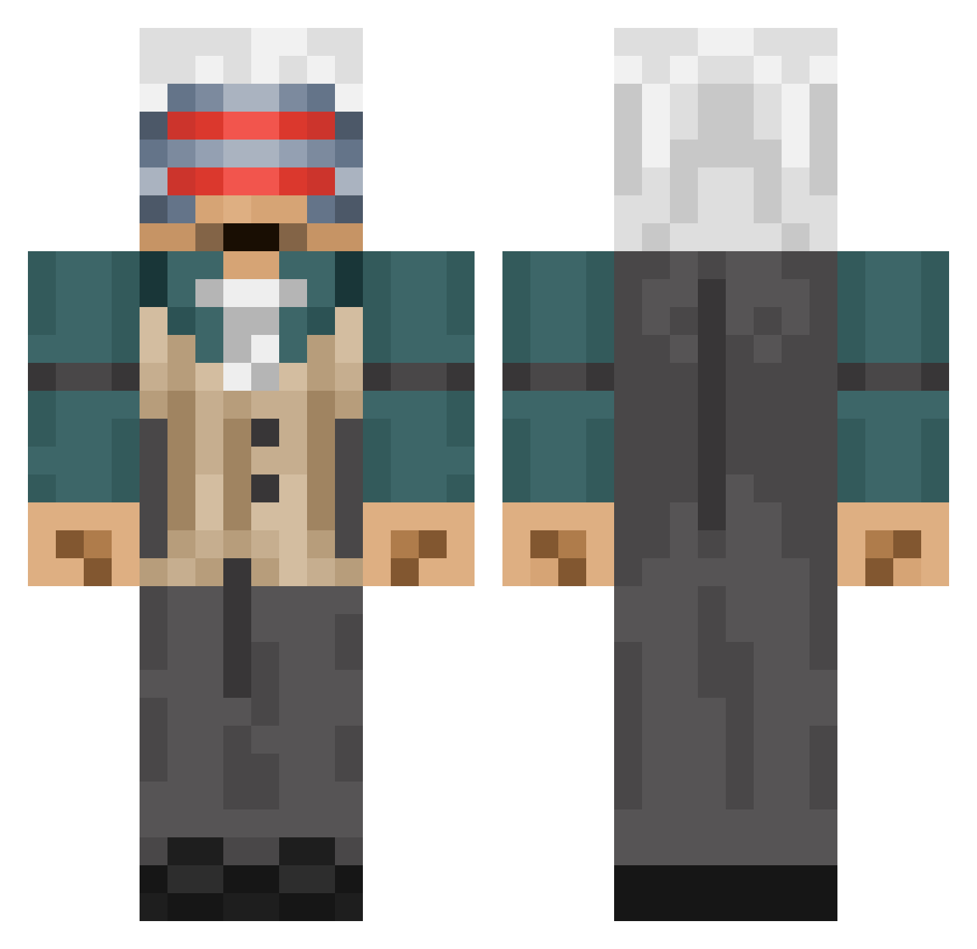 Kotsame Minecraft skin, front and back view