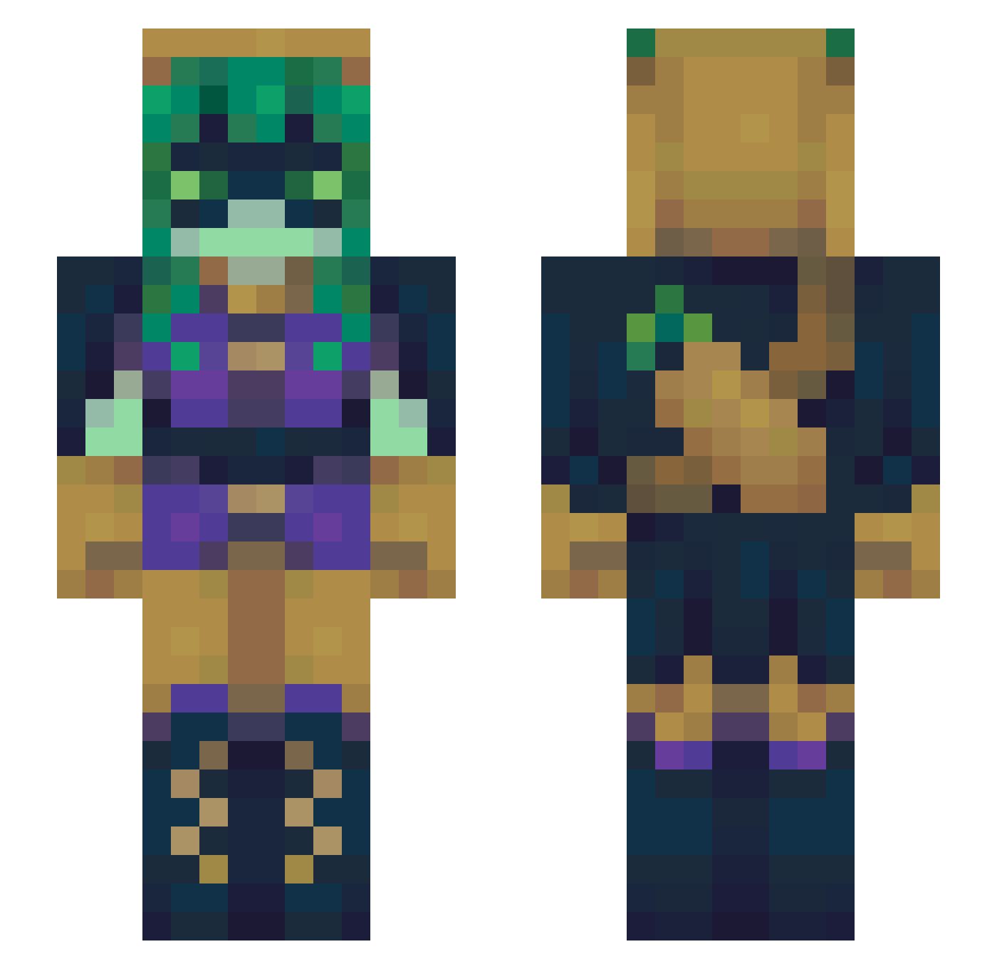ThebetterAnime Minecraft skin, front and back view