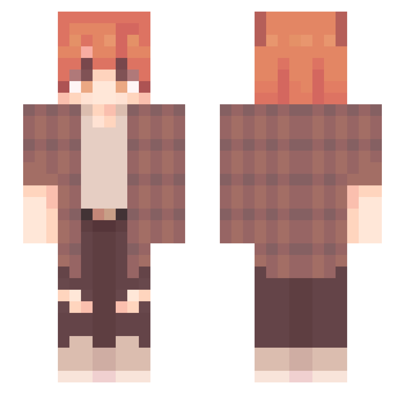 Kaciem_xD Minecraft skin, front and back view