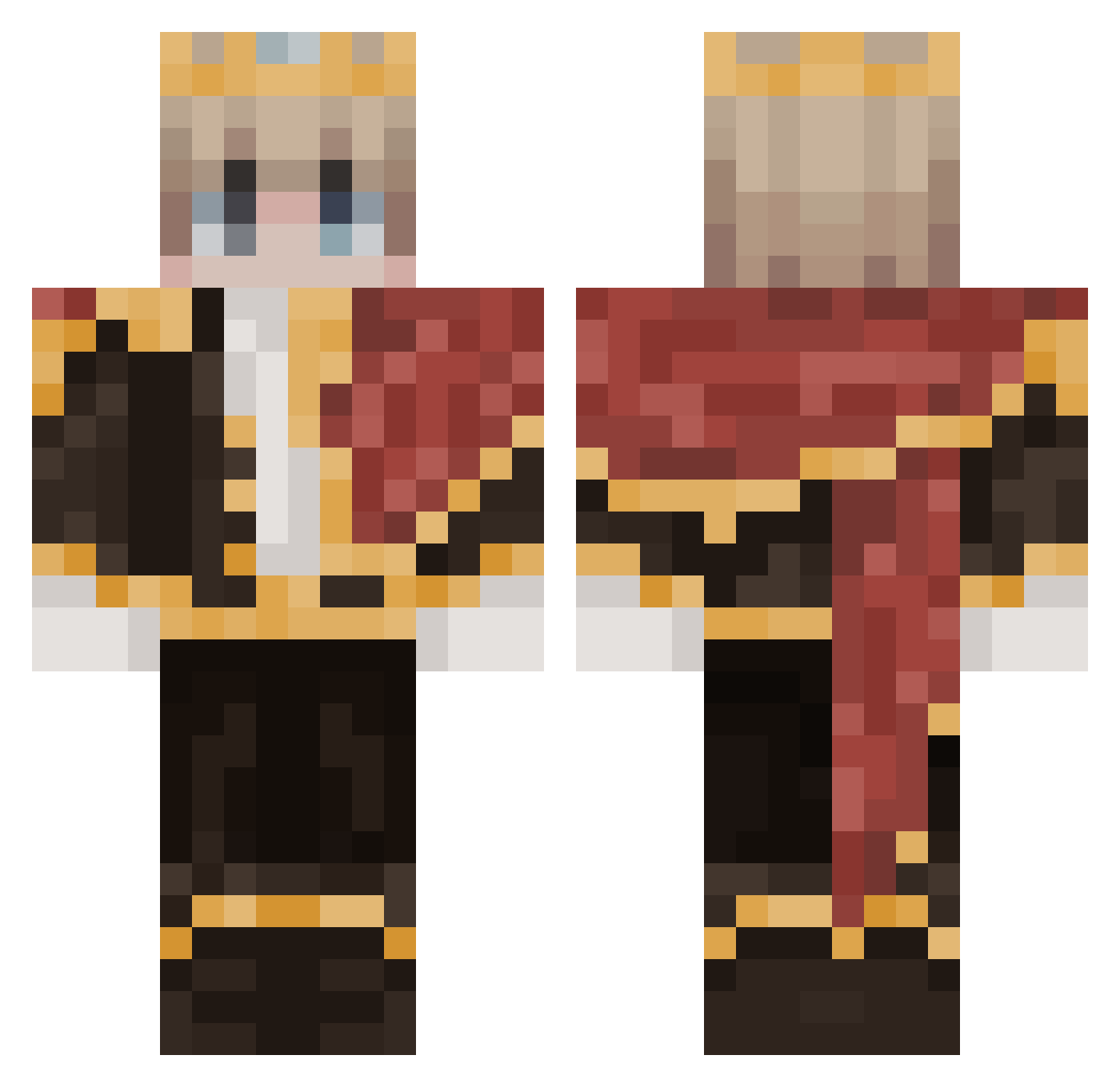 Stray_LA Minecraft skin, front and back view