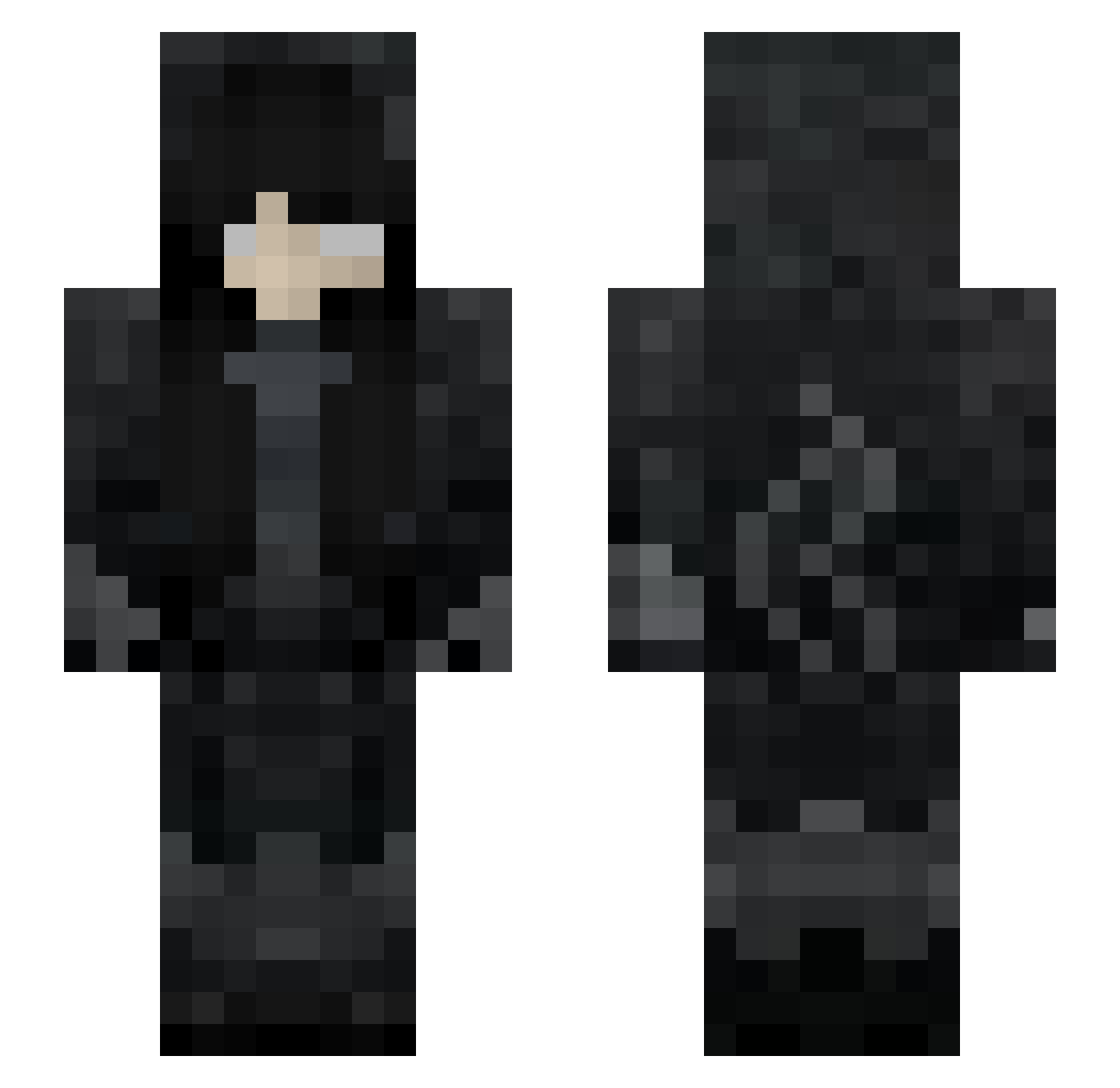 wapeee Minecraft skin, front and back view