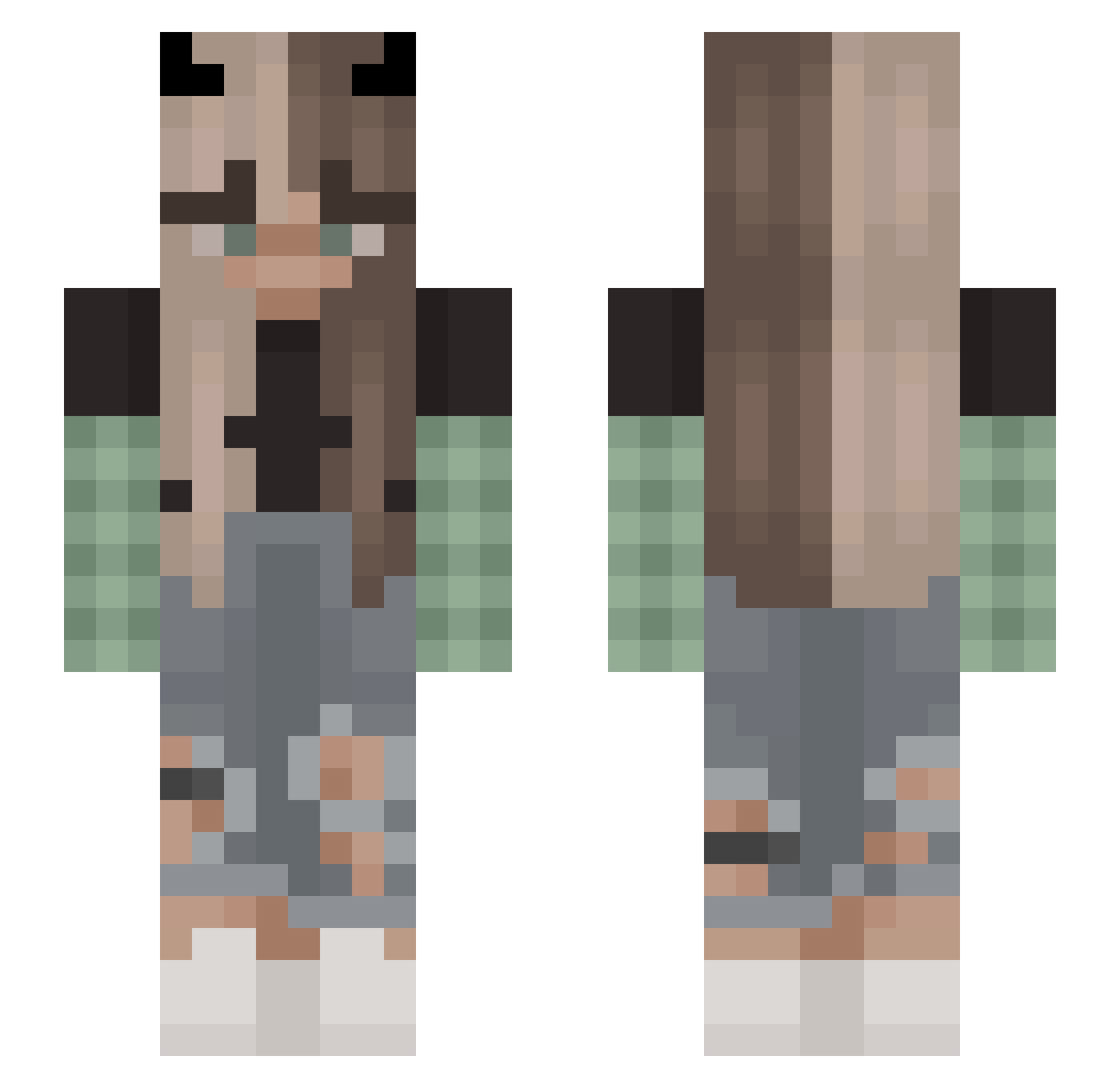 ZlaNa Minecraft skin, front and back view