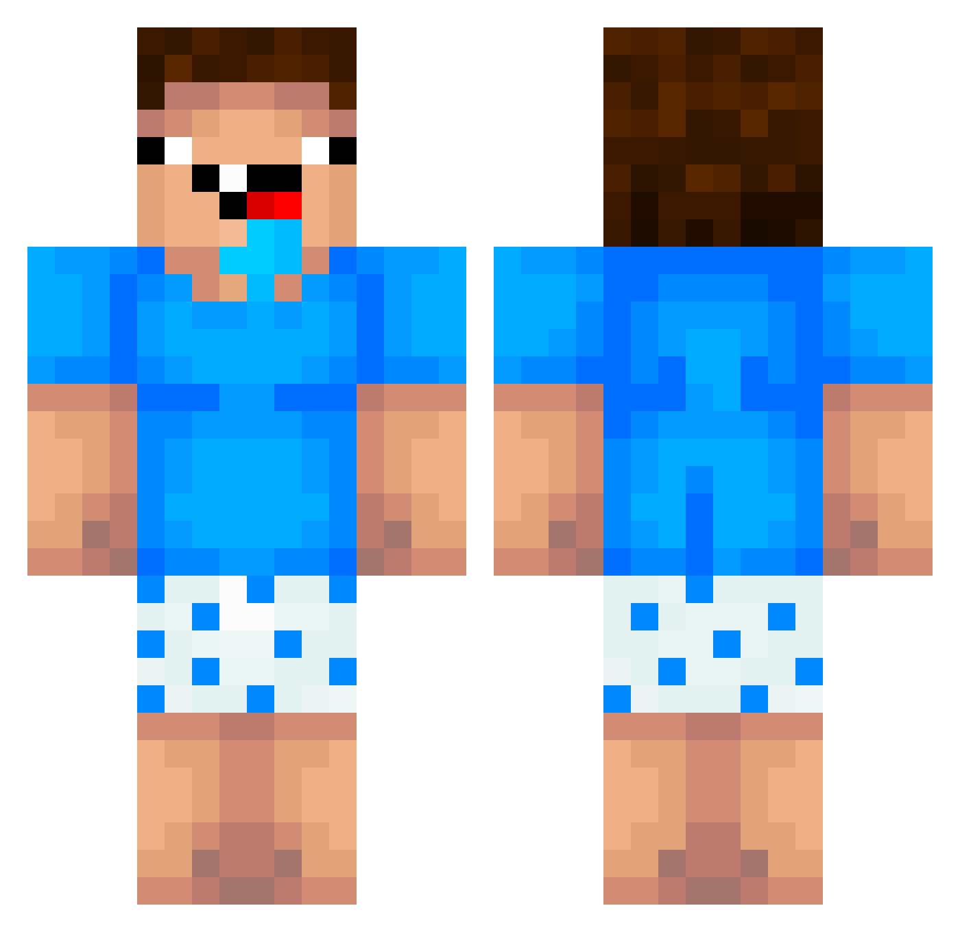 Rastex Minecraft skin, front and back view