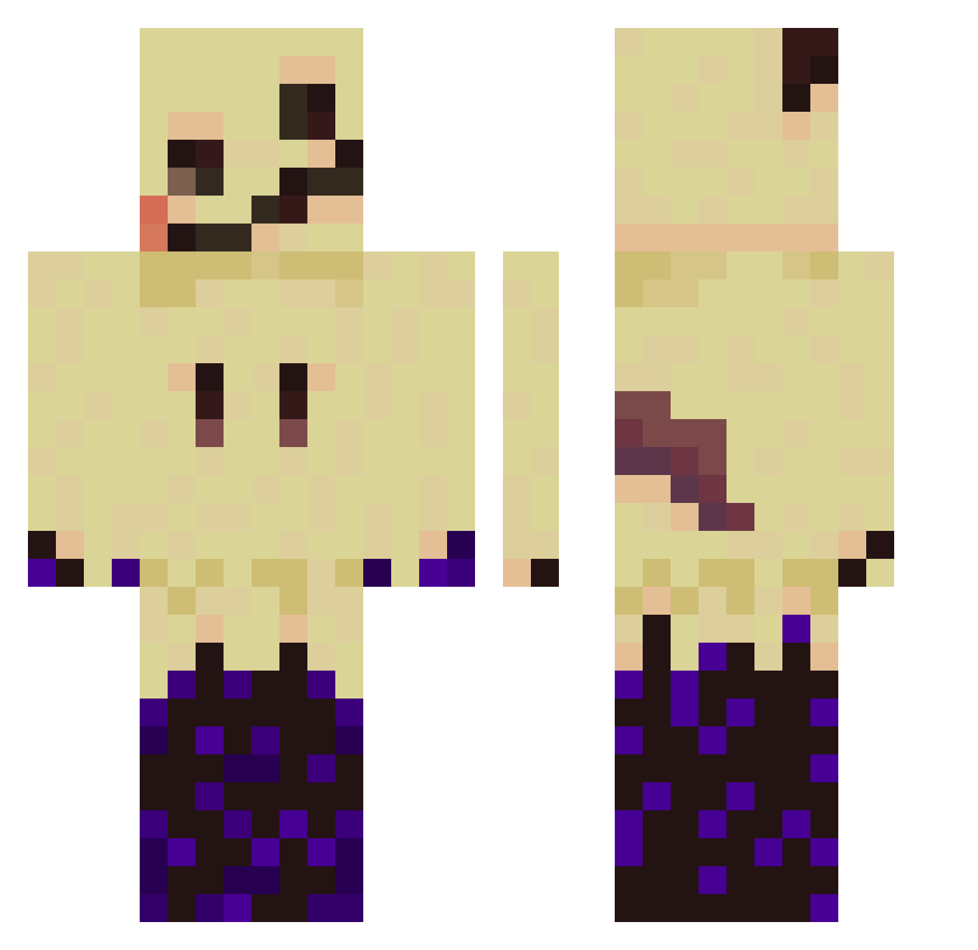 SmoothMaple Minecraft skin, front and back view