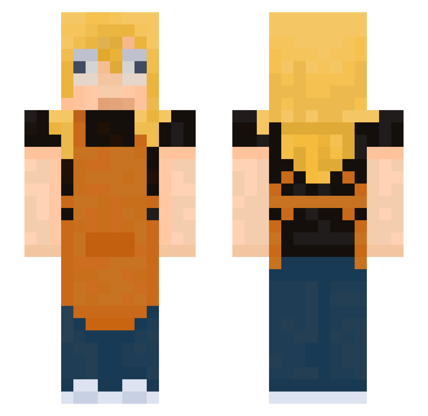 liquid_thing Minecraft skin, front and back view