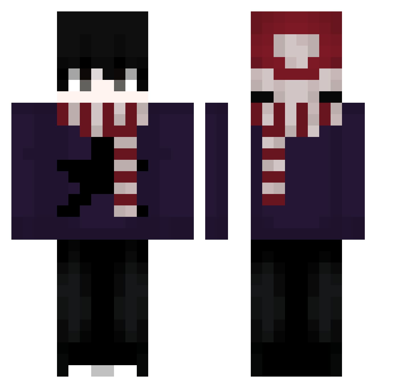 nietykalna Minecraft skin, front and back view