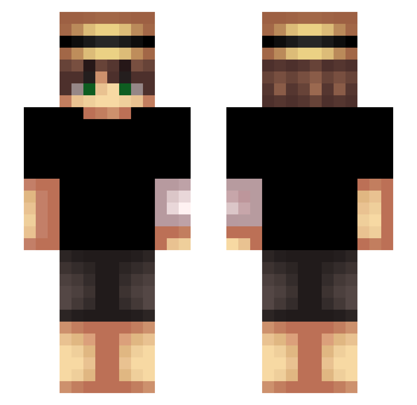 xGonzaFTW Minecraft skin, front and back view