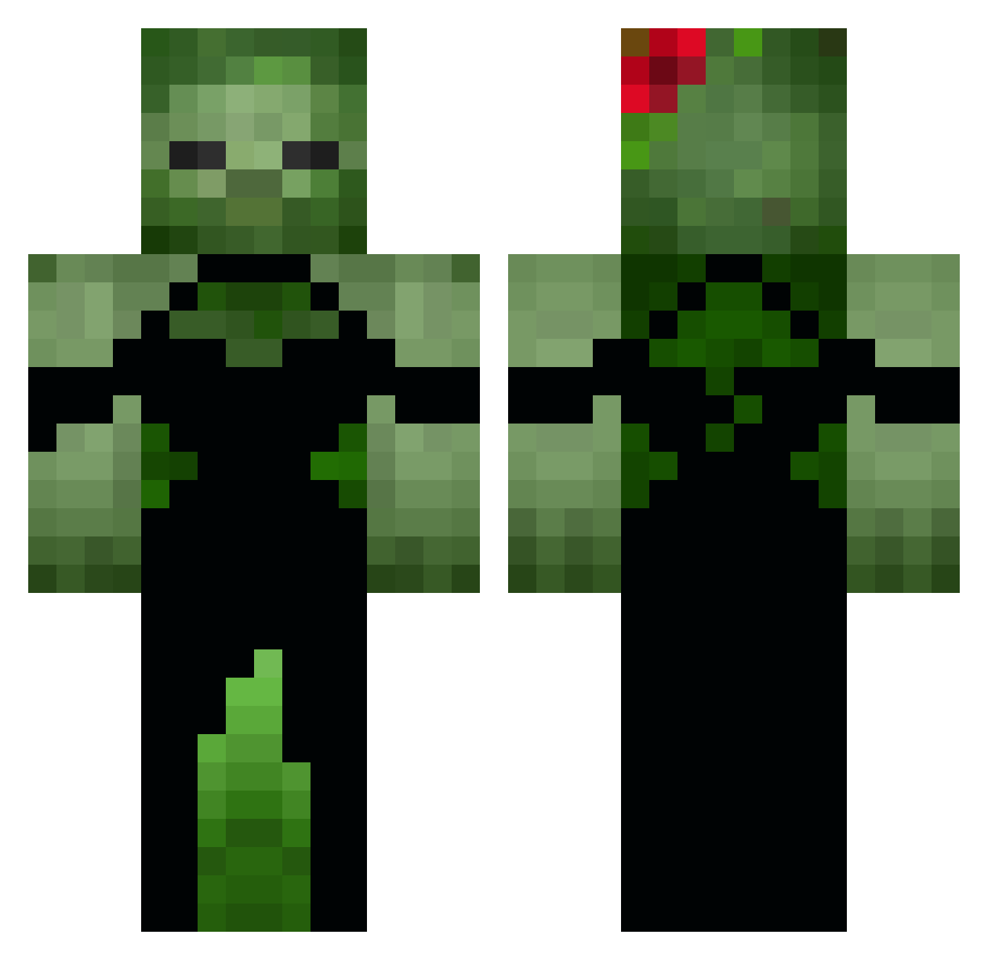 Tokosh Minecraft skin, front and back view
