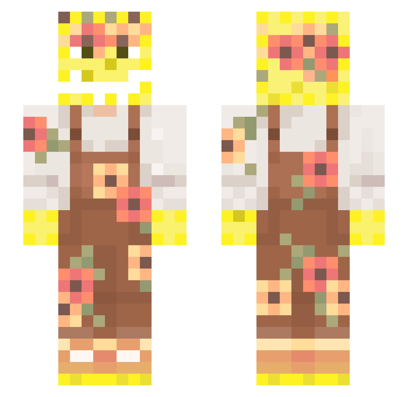 Giorno_Rotto Minecraft skin, front and back view