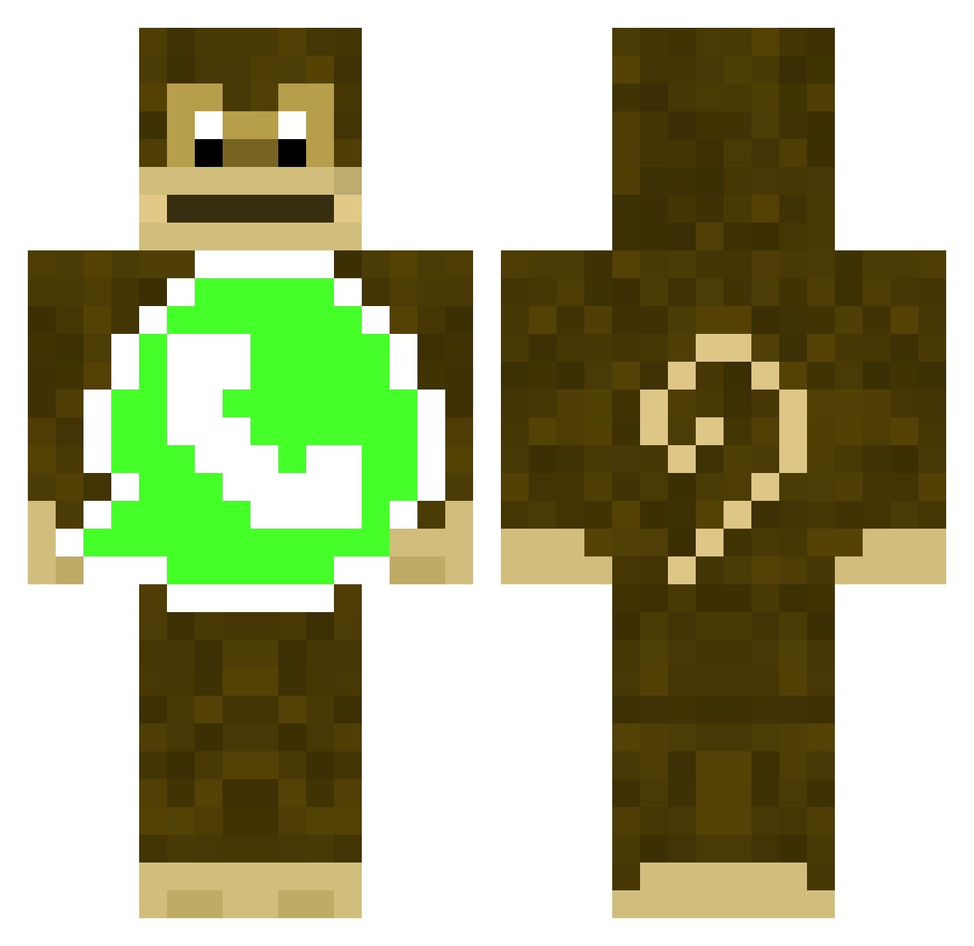 Chakyy Minecraft skin, front and back view