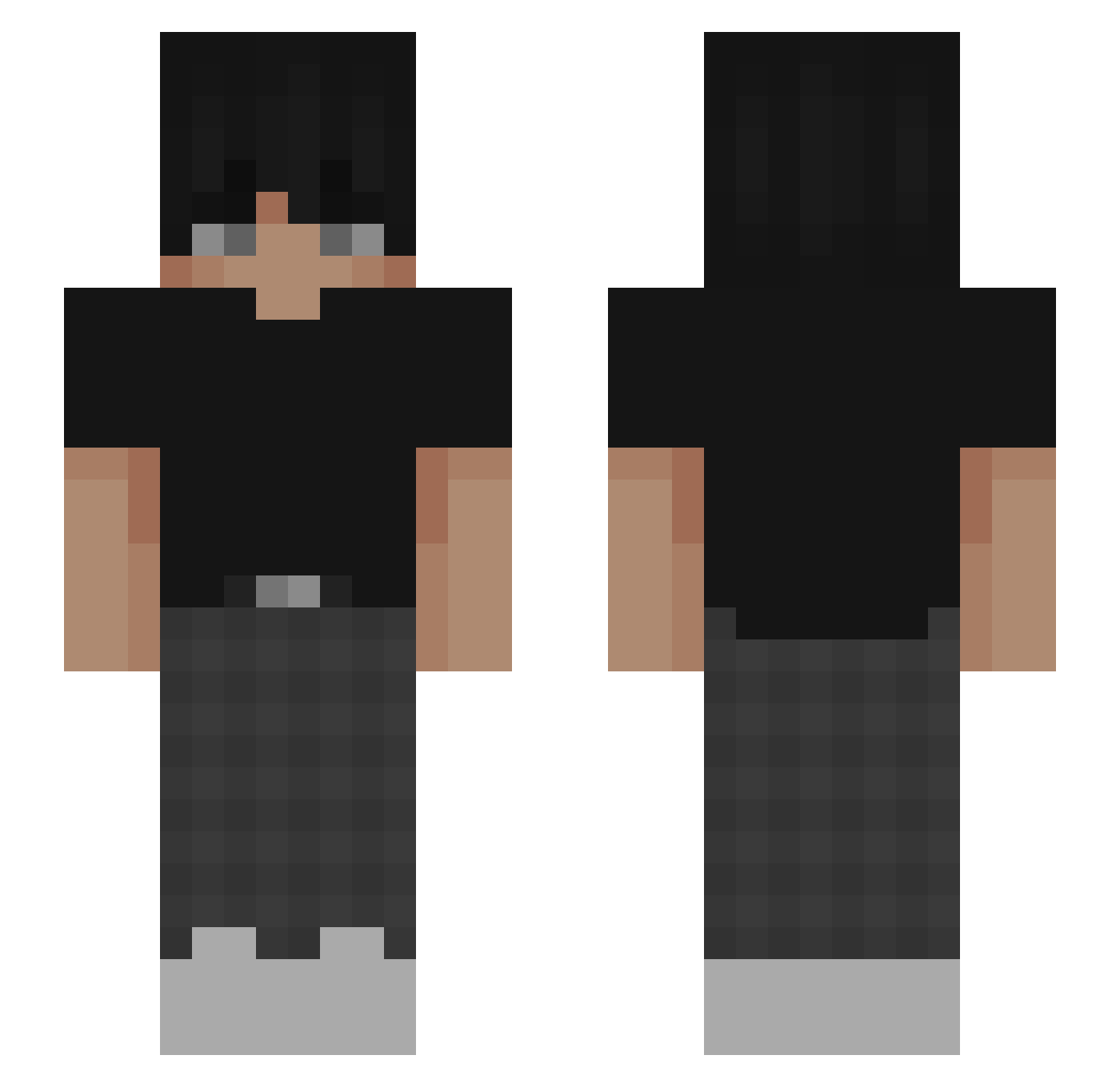 Skqit Minecraft skin, front and back view