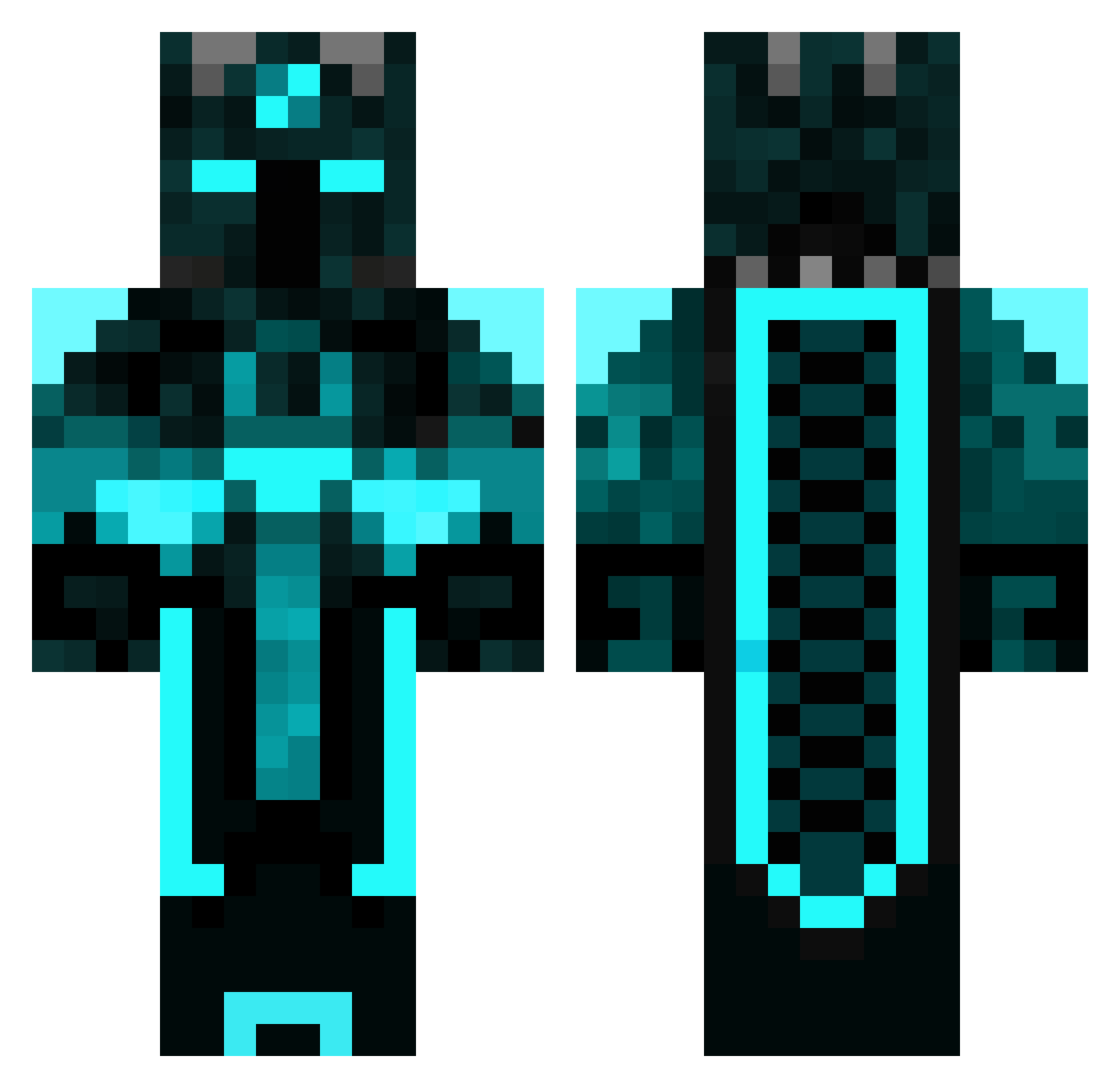 VibrantTruth Minecraft skin, front and back view