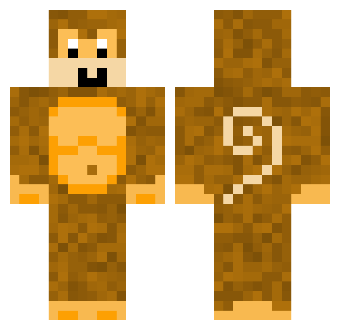 Vatruchki Minecraft skin, front and back view