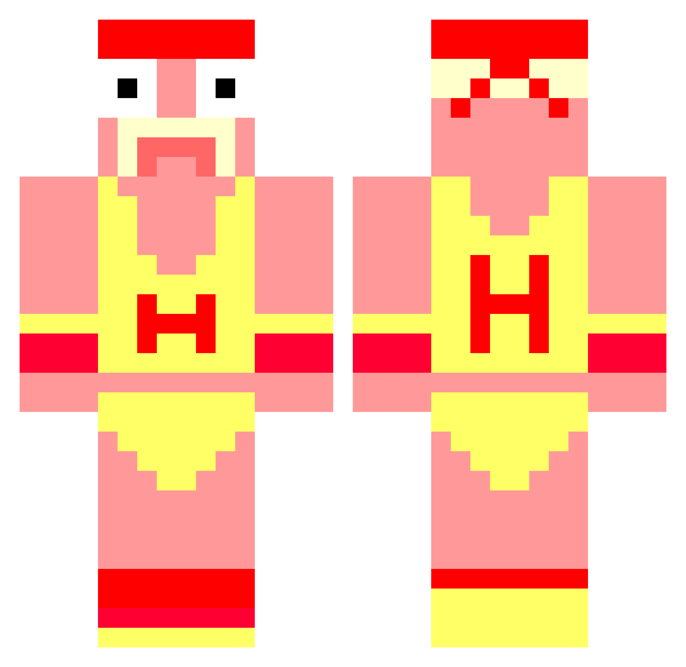 swedish Minecraft skin, front and back view