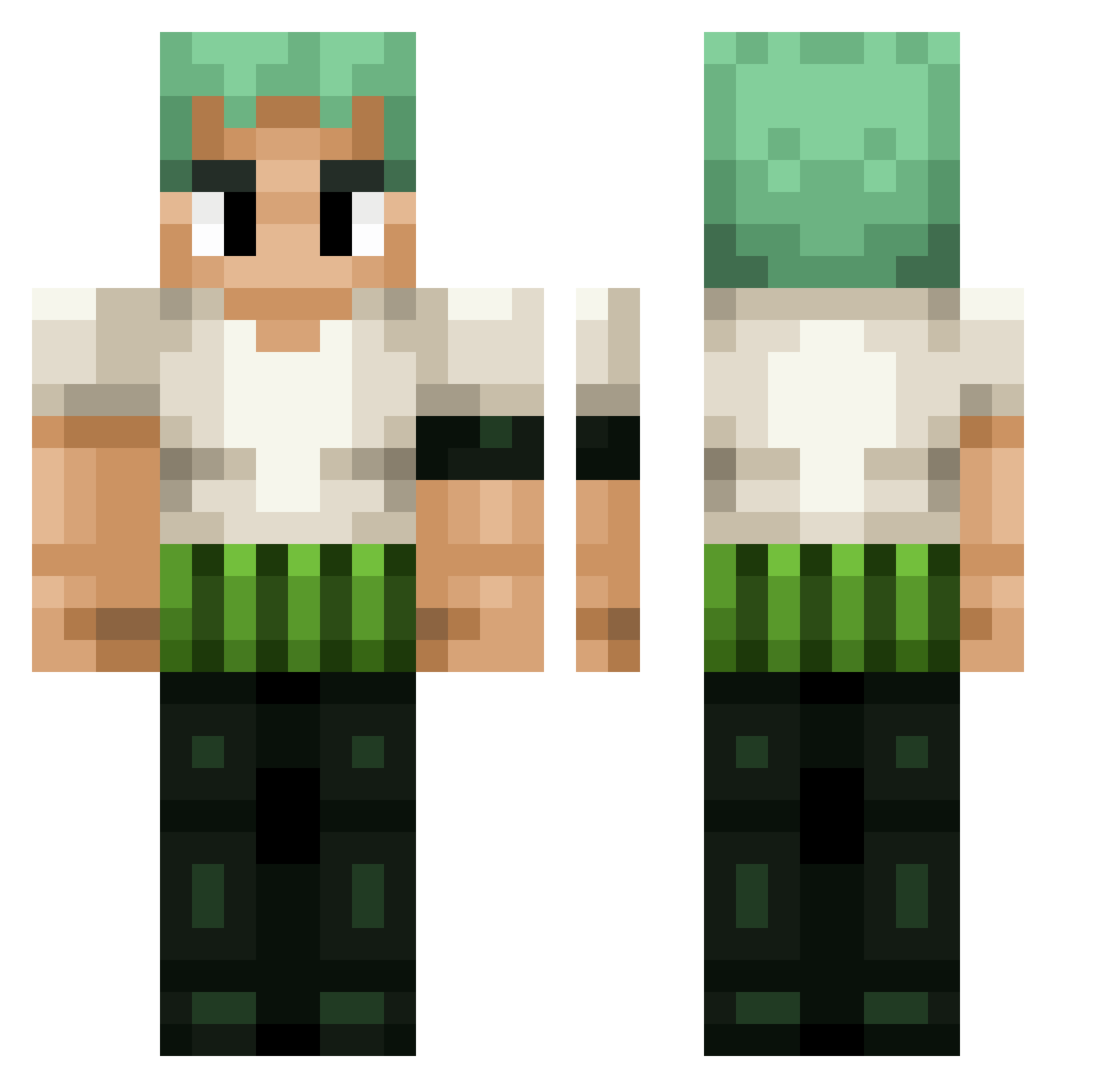 Rockster5440 Minecraft skin, front and back view