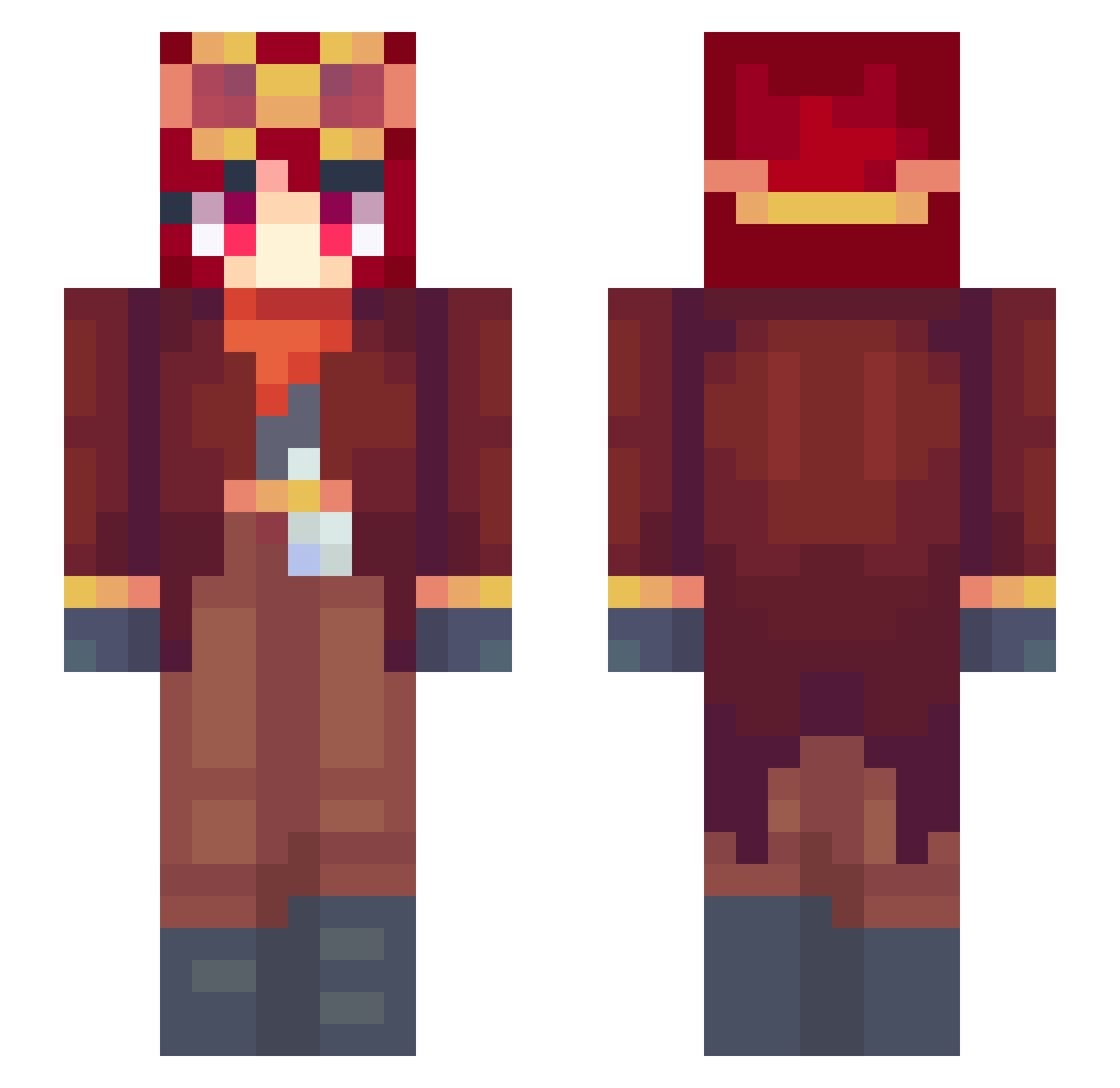 Vi_l Minecraft skin, front and back view