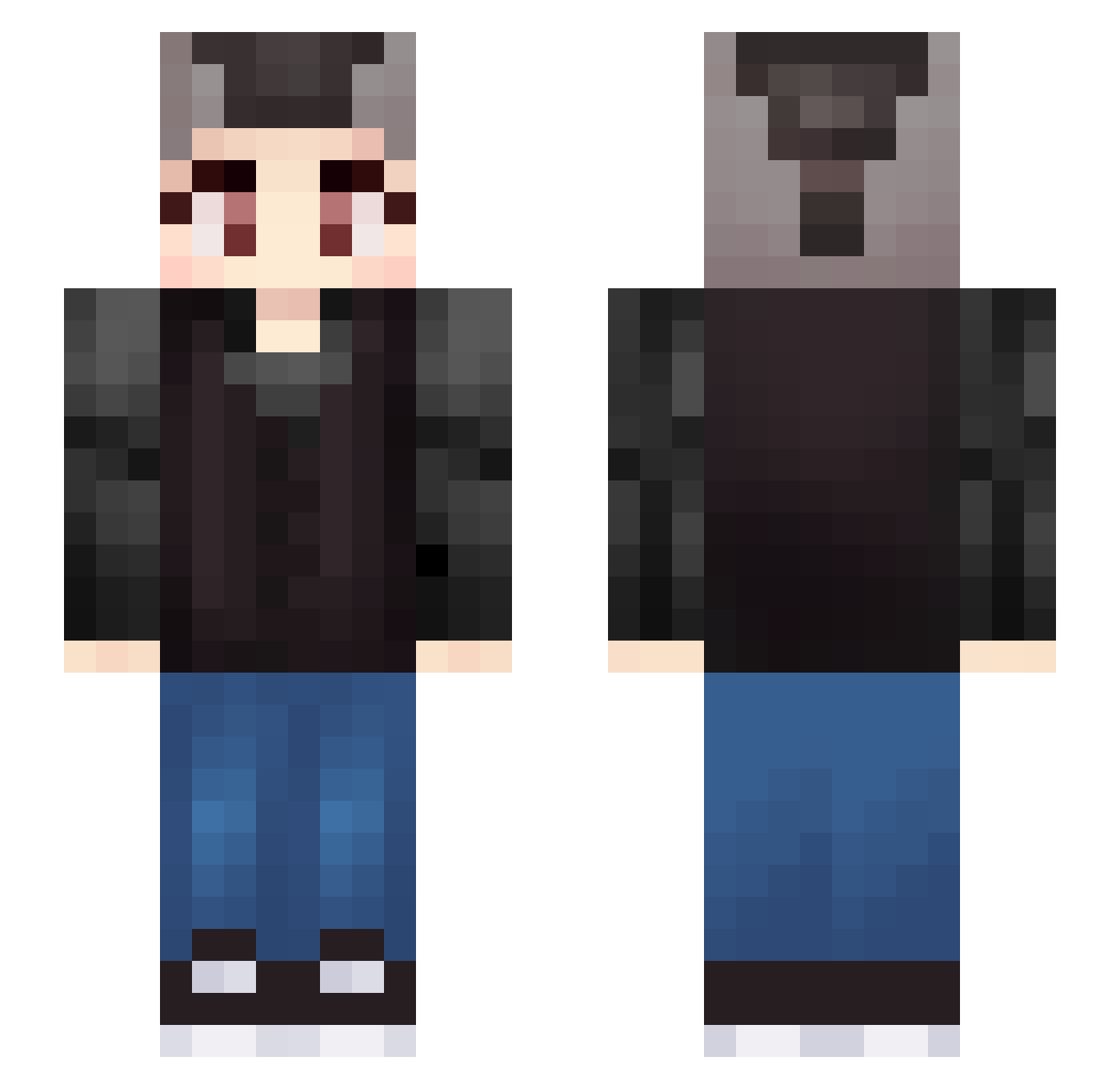 TERUgw Minecraft skin, front and back view