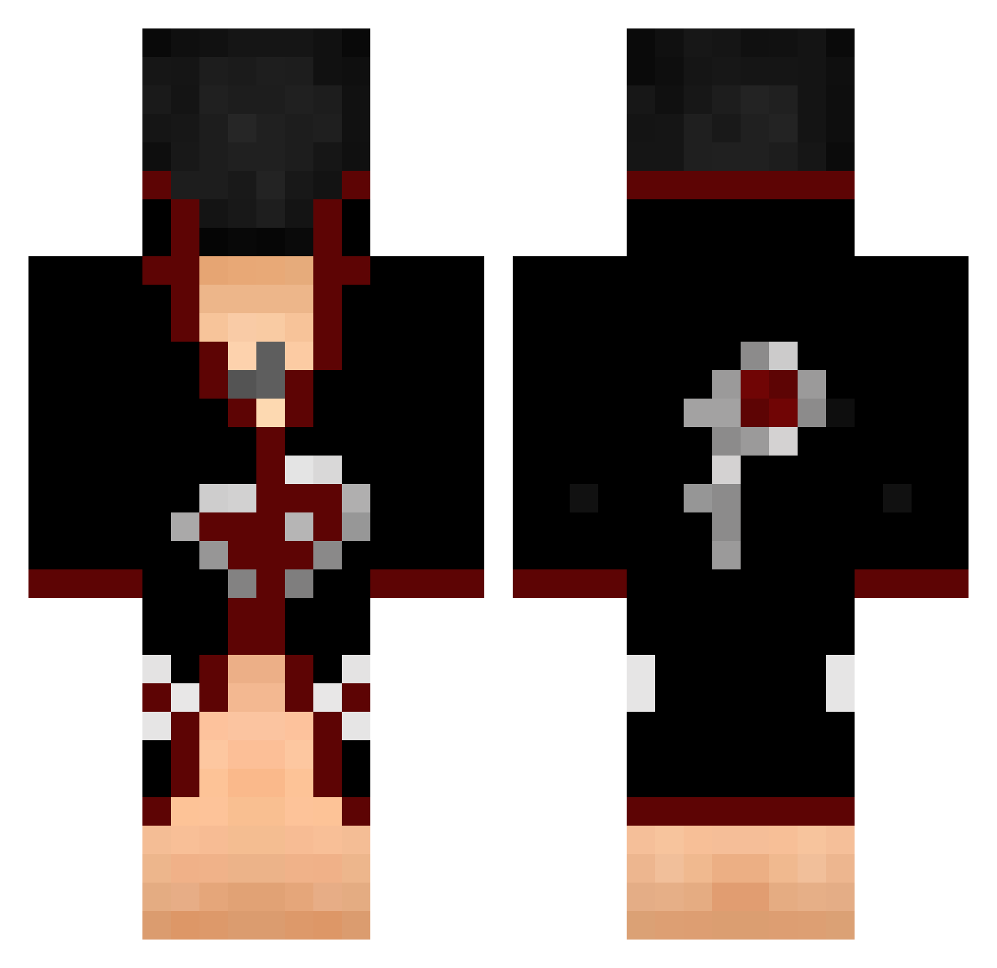 Z_y3ya Minecraft skin, front and back view