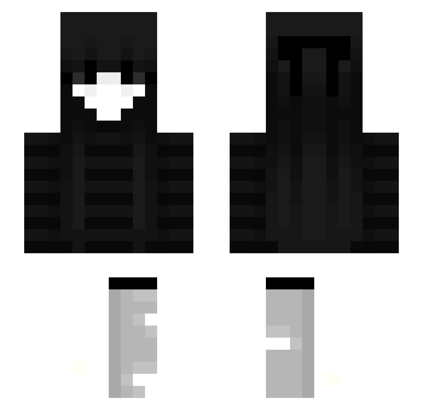 Mxodz Minecraft skin, front and back view