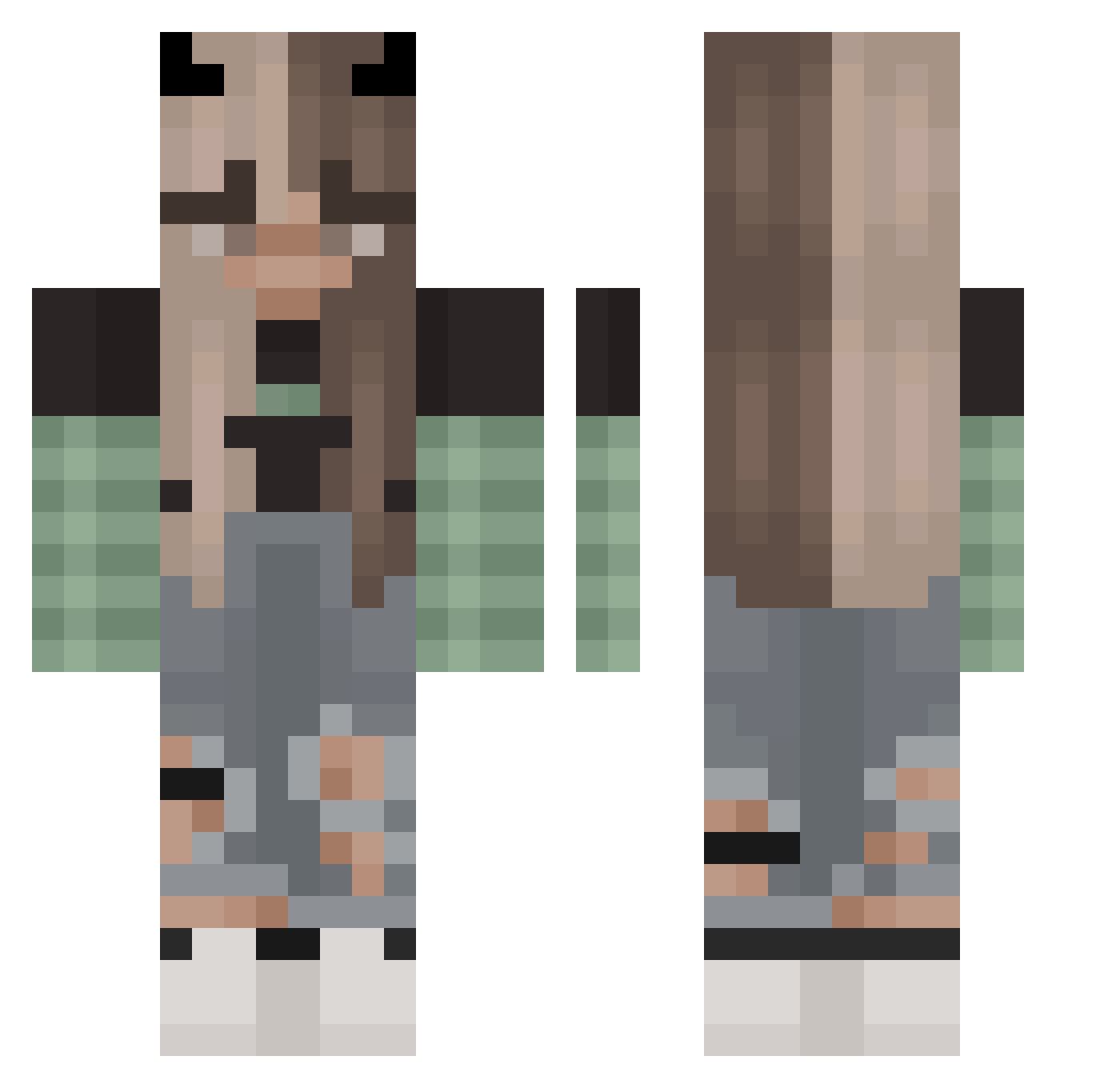 Marvey79 Minecraft skin, front and back view