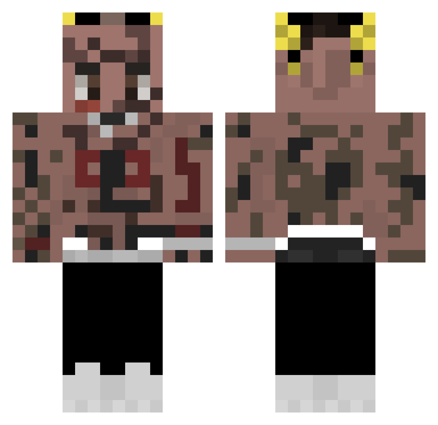 mqttdub Minecraft skin, front and back view