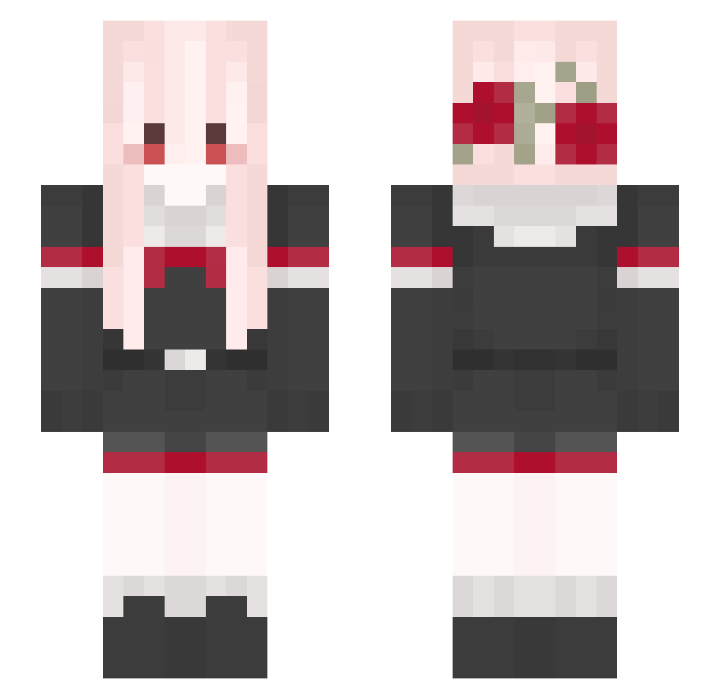 Precluding Minecraft skin, front and back view