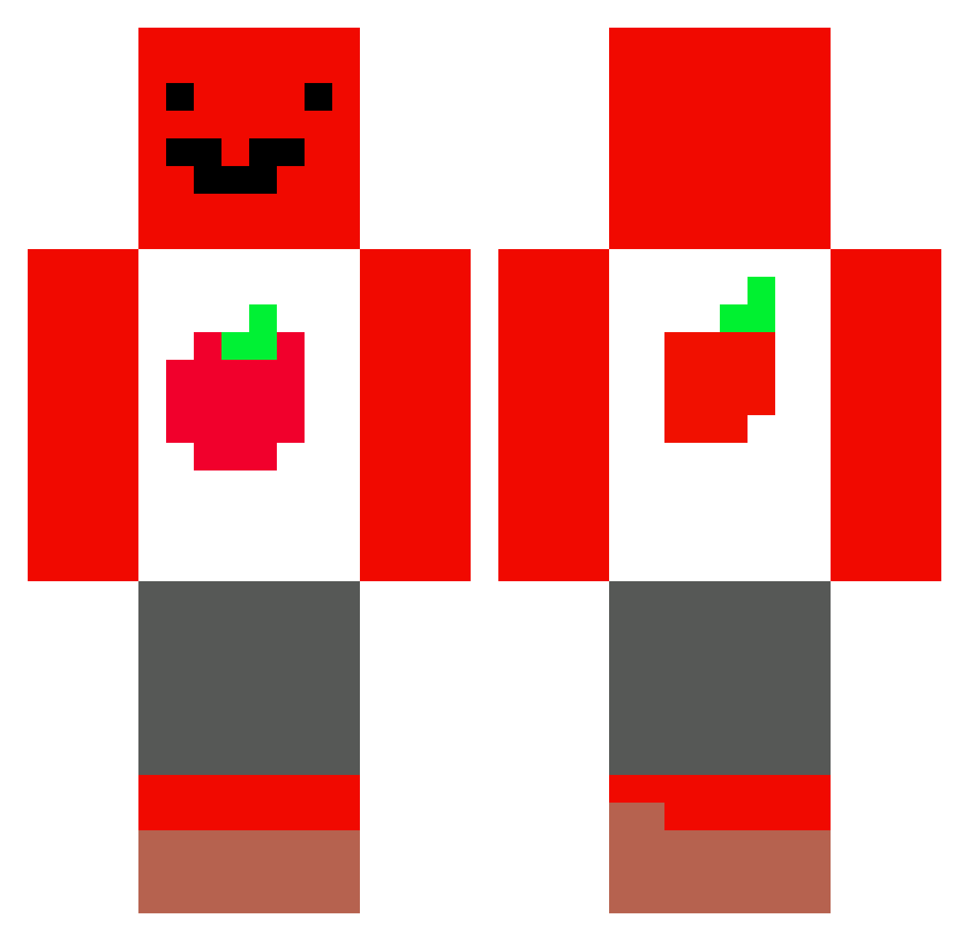 sotisomy Minecraft skin, front and back view