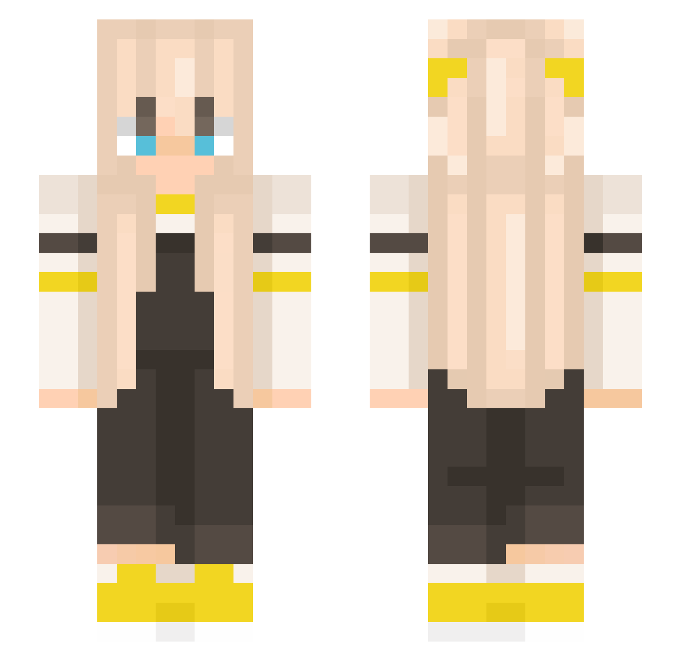 Silkii Minecraft skin, front and back view
