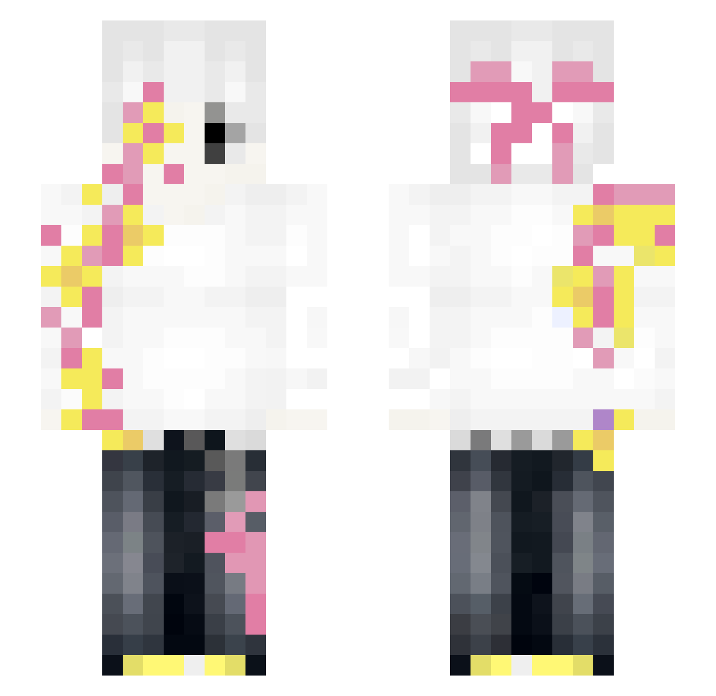 riselovely Minecraft skin, front and back view