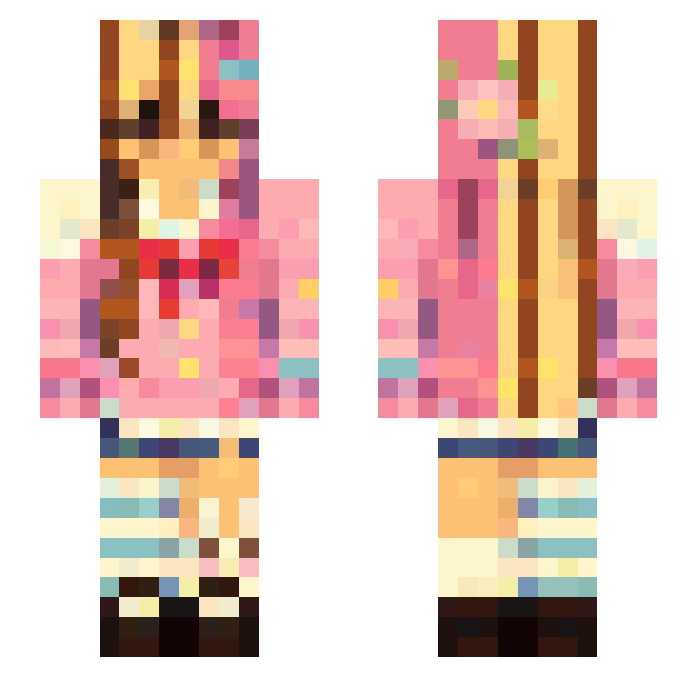 LittleBokkie Minecraft skin, front and back view