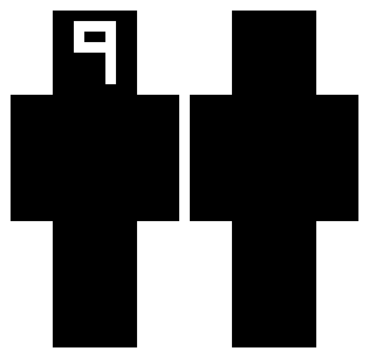 Teems Minecraft skin, front and back view
