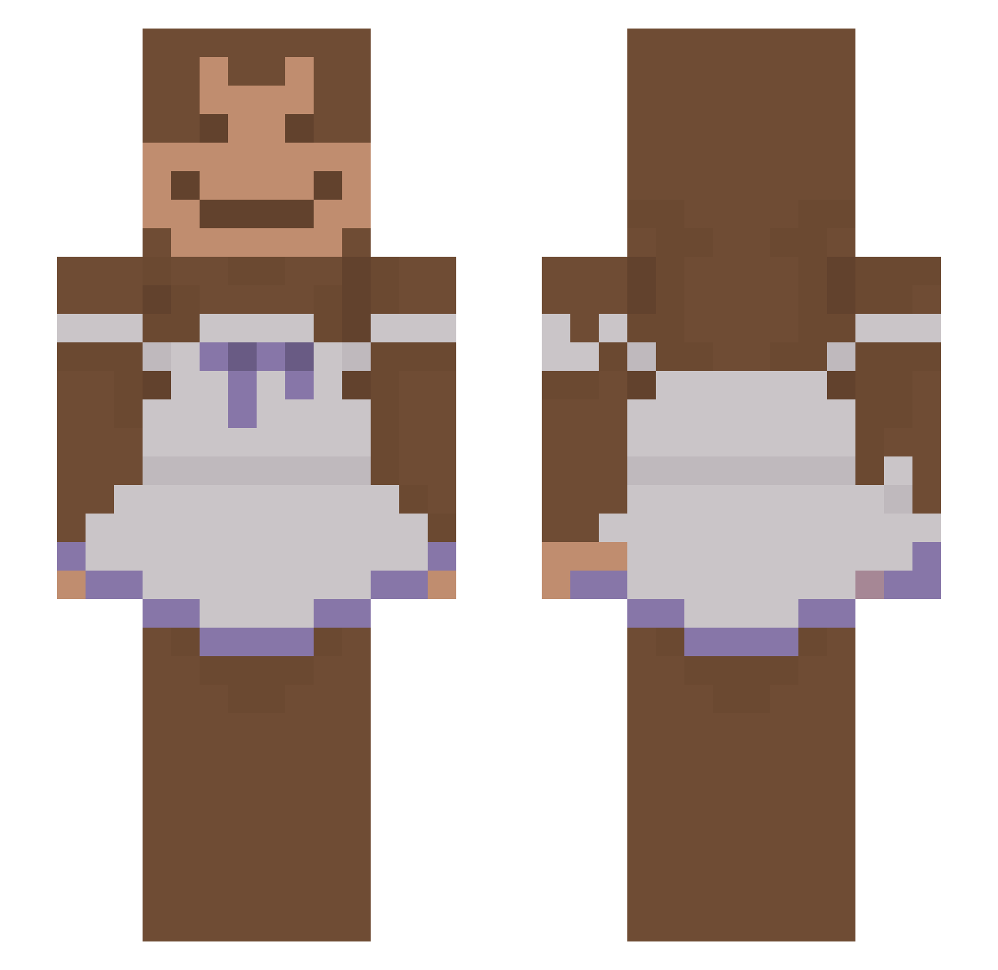 m1nn13x Minecraft skin, front and back view