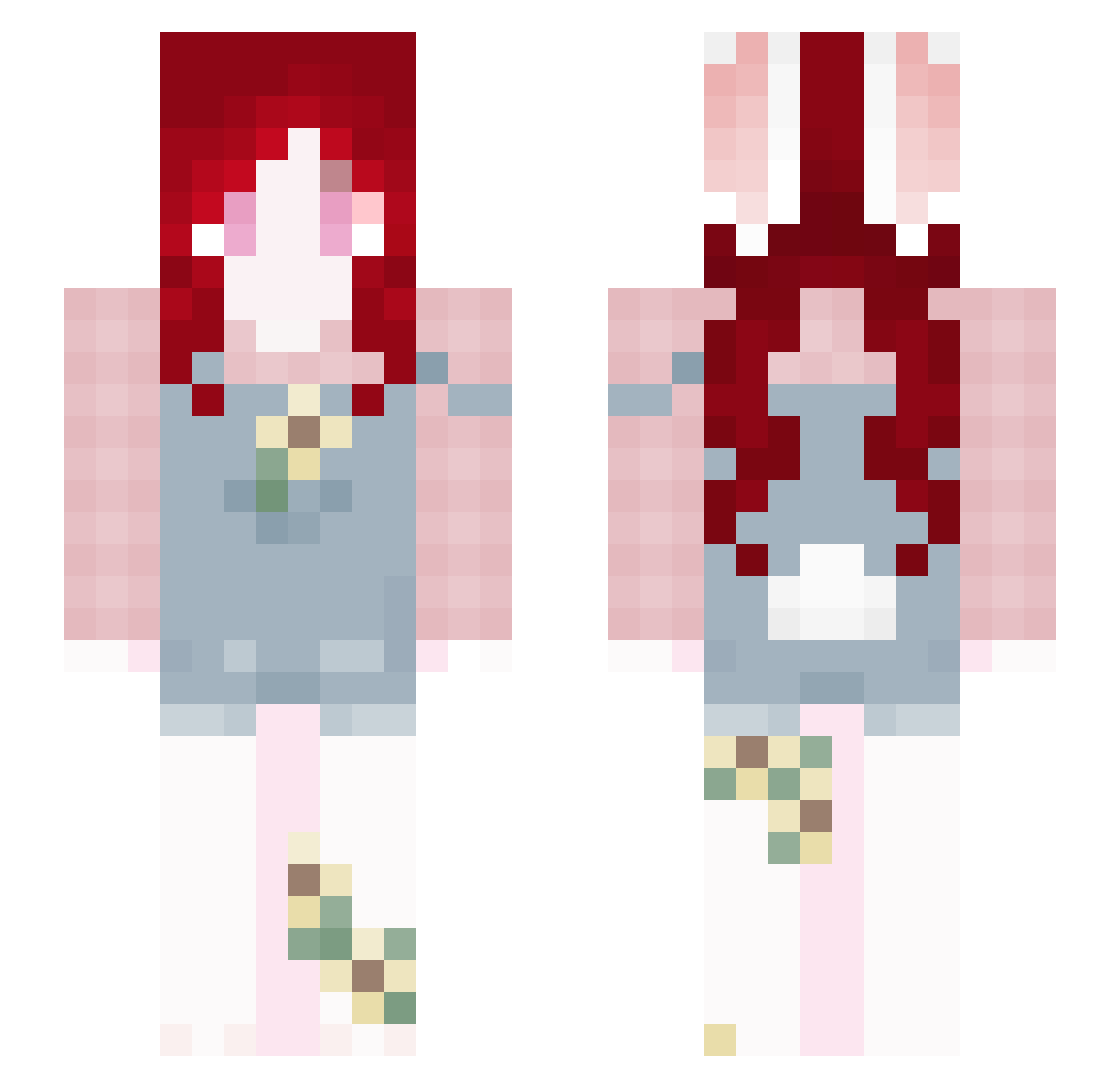 A_YYU Minecraft skin, front and back view