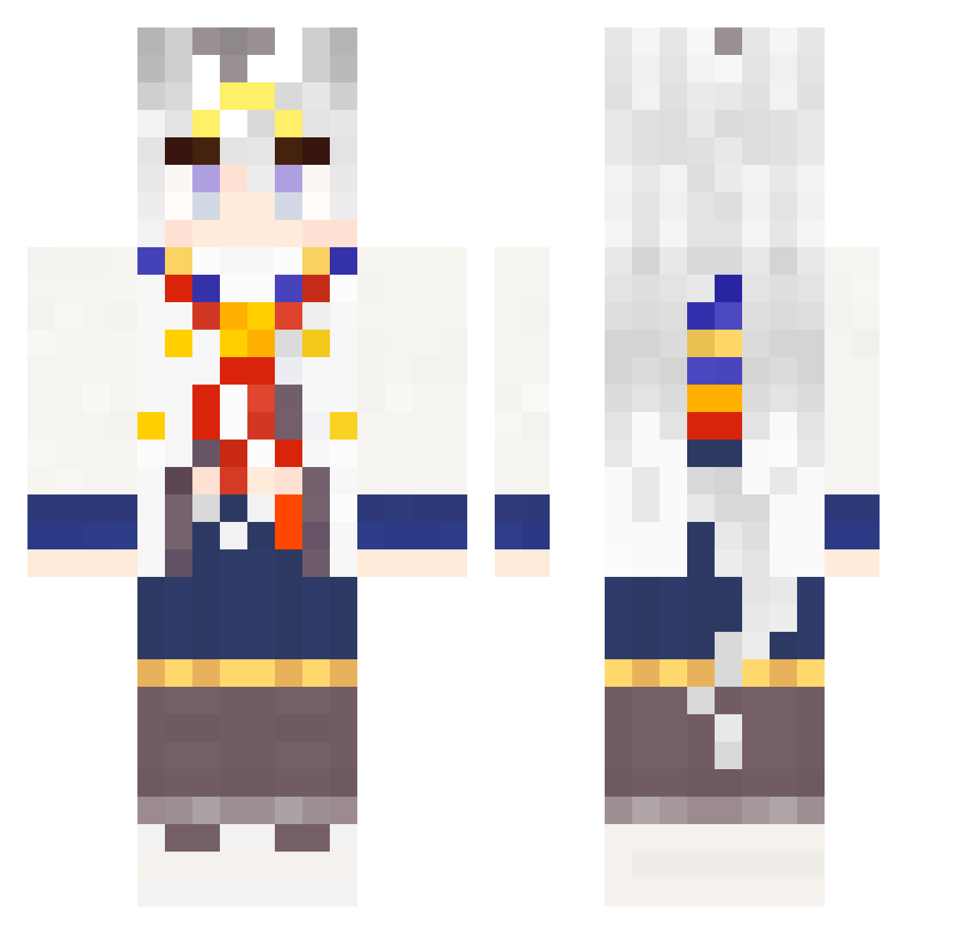 Inferno_II Minecraft skin, front and back view