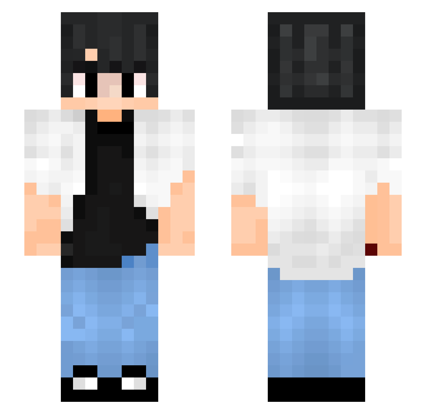 xHazlenut Minecraft skin, front and back view