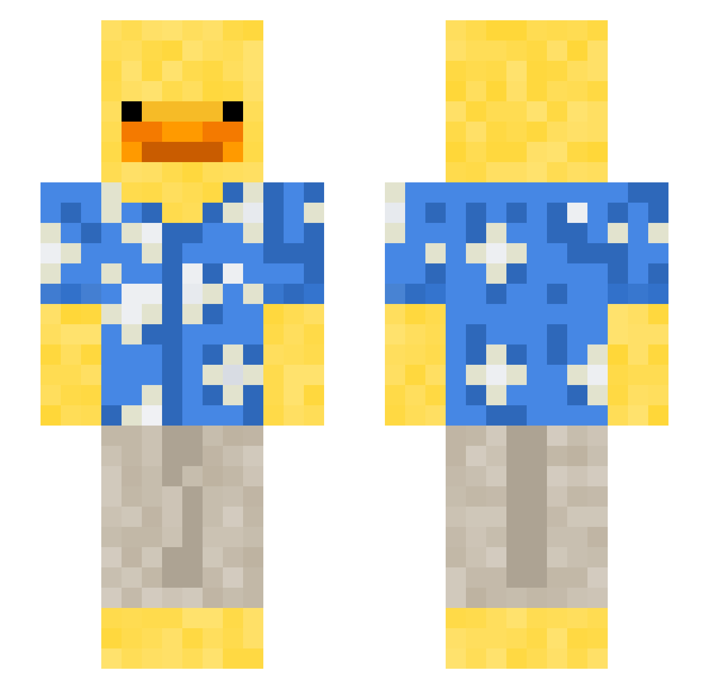 SombrqV2 Minecraft skin, front and back view